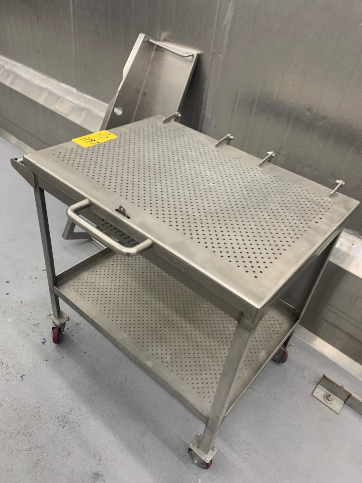 Lot Stainless Steel Parts Cart, (5) Stainless Steel Tables, Stainless Steel Cabinet, 6' Long - Image 2 of 9