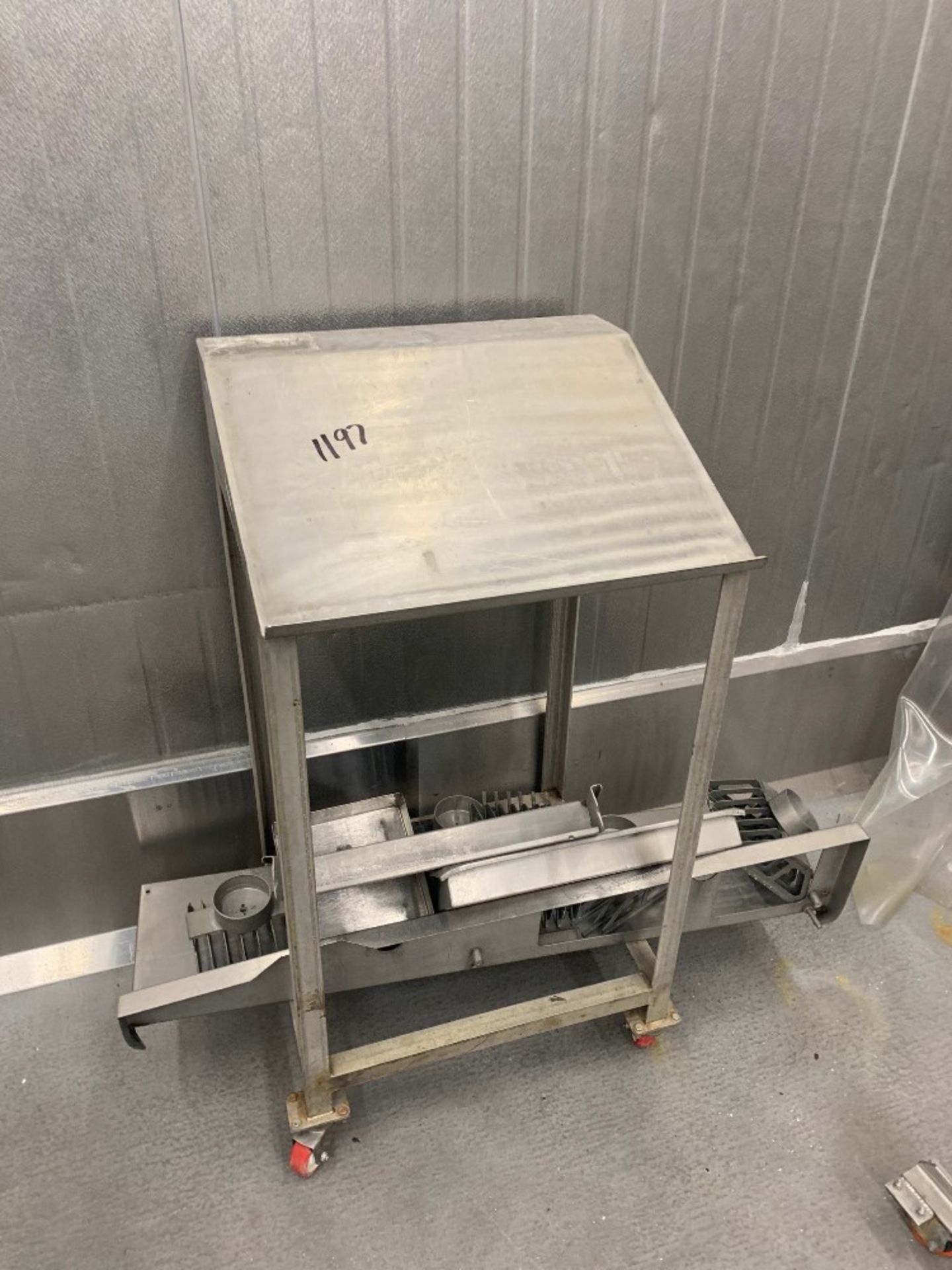 Lot Stainless Steel Parts Cart, (5) Stainless Steel Tables, Stainless Steel Cabinet, 6' Long - Image 3 of 9