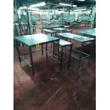 Lot Stainless Steel Tables, (1) 3' W X 3' L, (1) 17" W X 42" L, (1) 27" W X 56" L: Required
