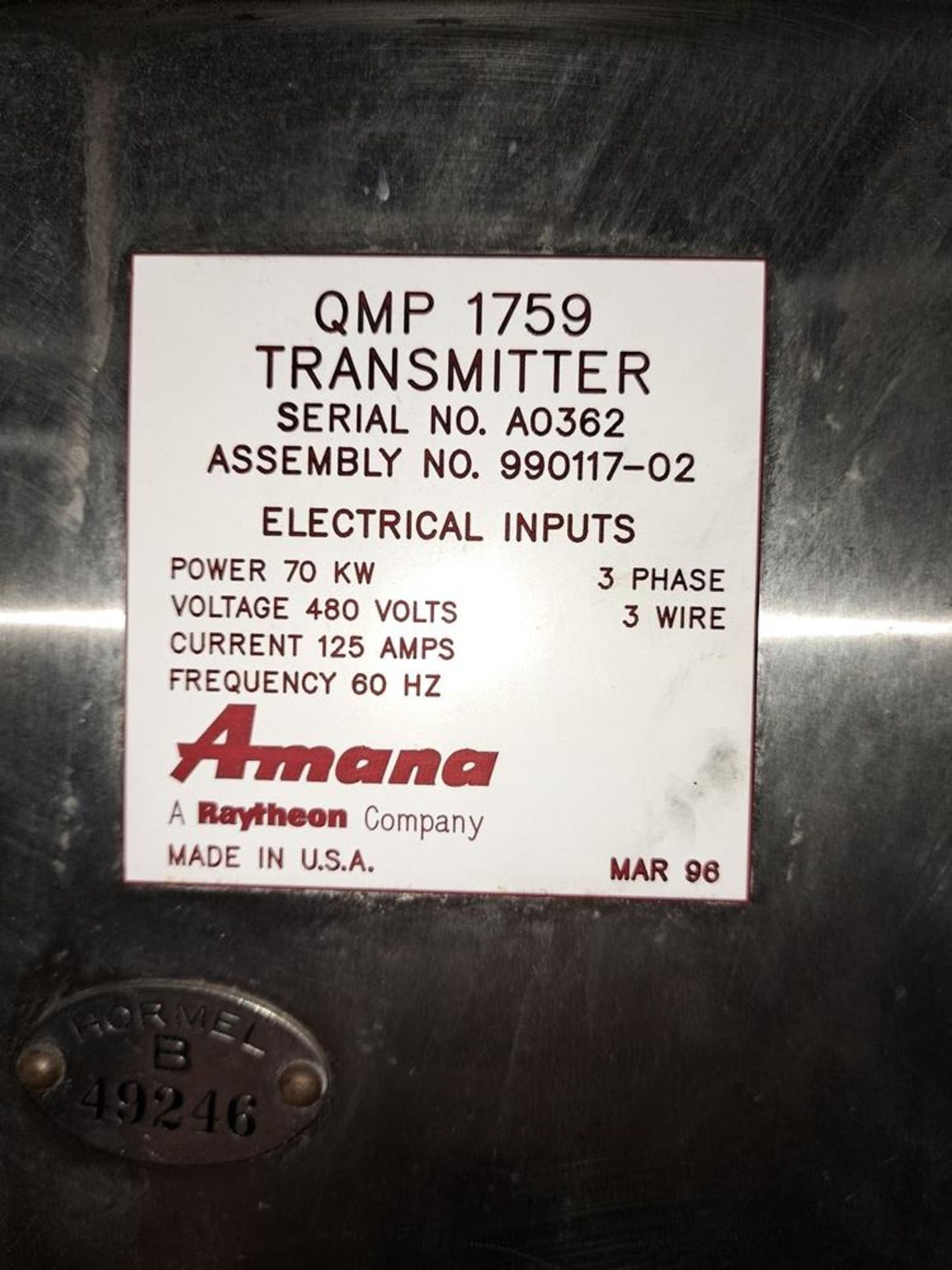 Line (3) Amana Microwave System, (4) Tunnel Sections, each section 41" W X 12' L, 60' long - Image 34 of 47