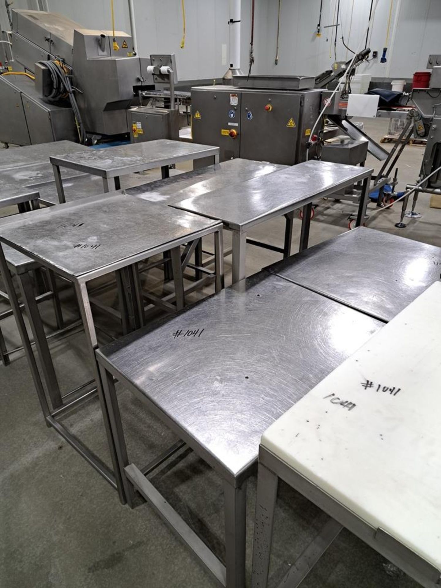 Lot (15) Stainless Steel Tables, (1) Stainless Steel Parts Cart: Required Loading Fee $400.00, - Image 5 of 6