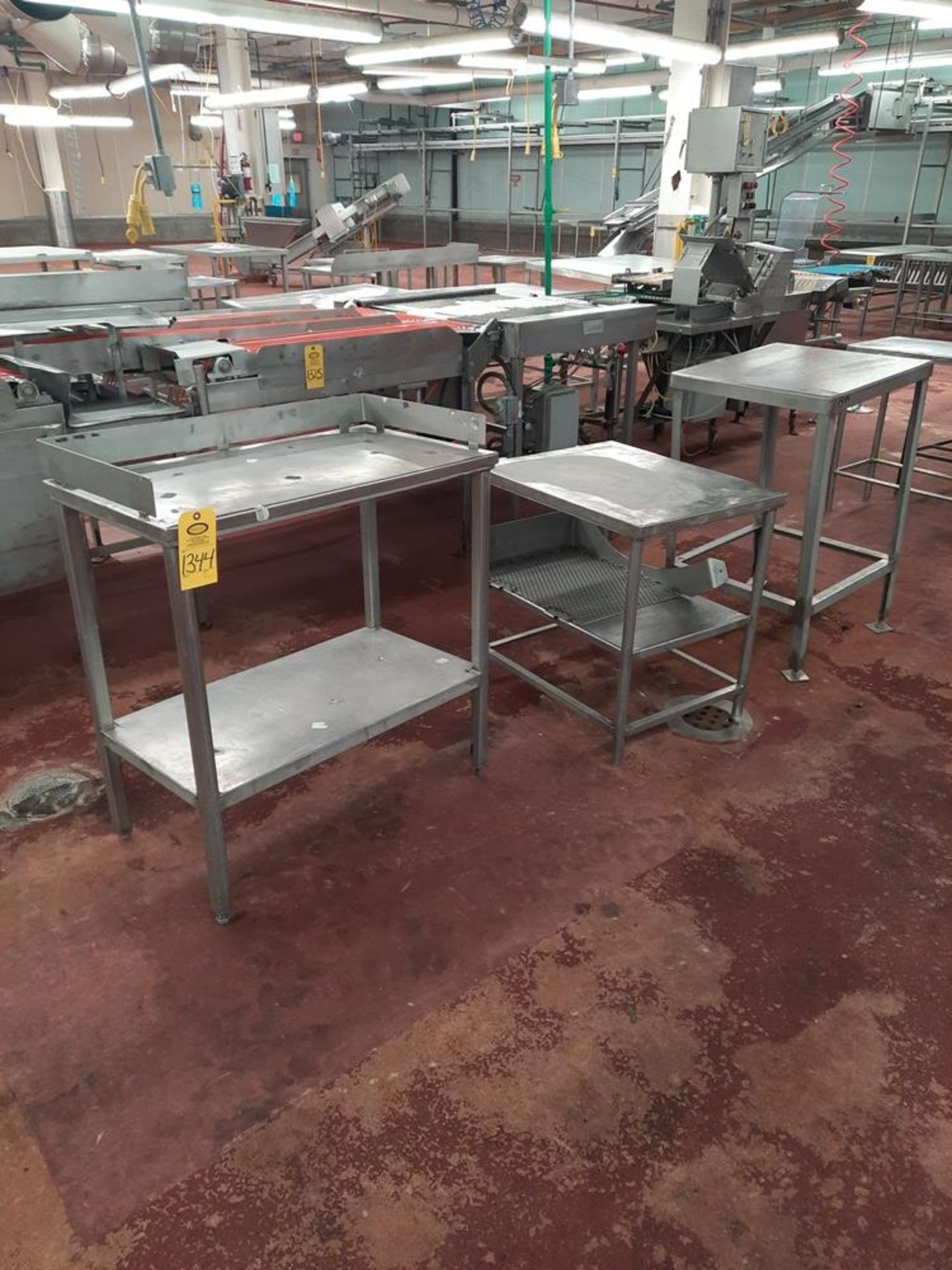 Lot Stainless Steel Tables, (2) 2' W X 3' L, (1) 20" W X 30" L: Required Loading Fee $75.00,