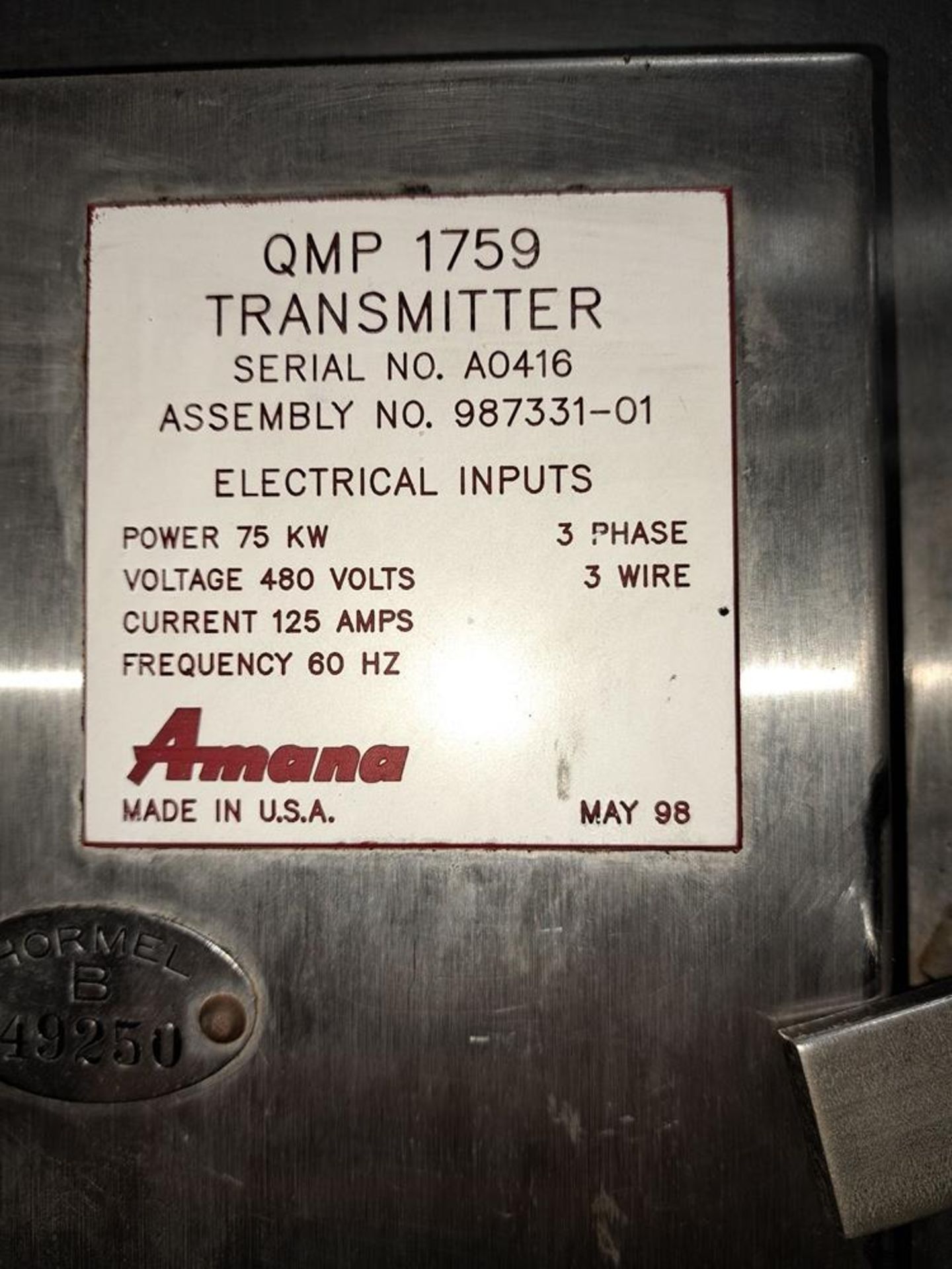 Line (2) Amana Microwave System, (4) Tunnel Sections, each section 41" W X 12' L, 60' long - Image 24 of 55