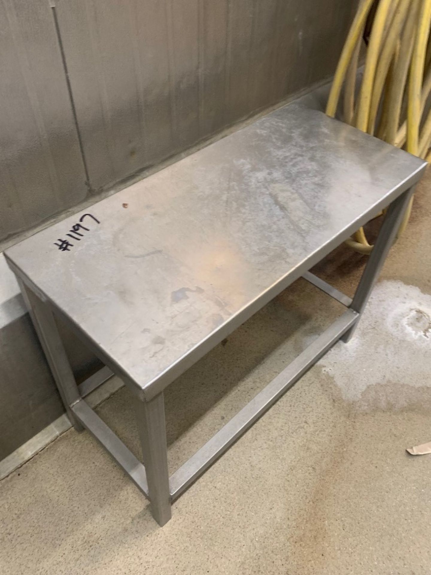 Lot Stainless Steel Parts Cart, (5) Stainless Steel Tables, Stainless Steel Cabinet, 6' Long - Image 5 of 9