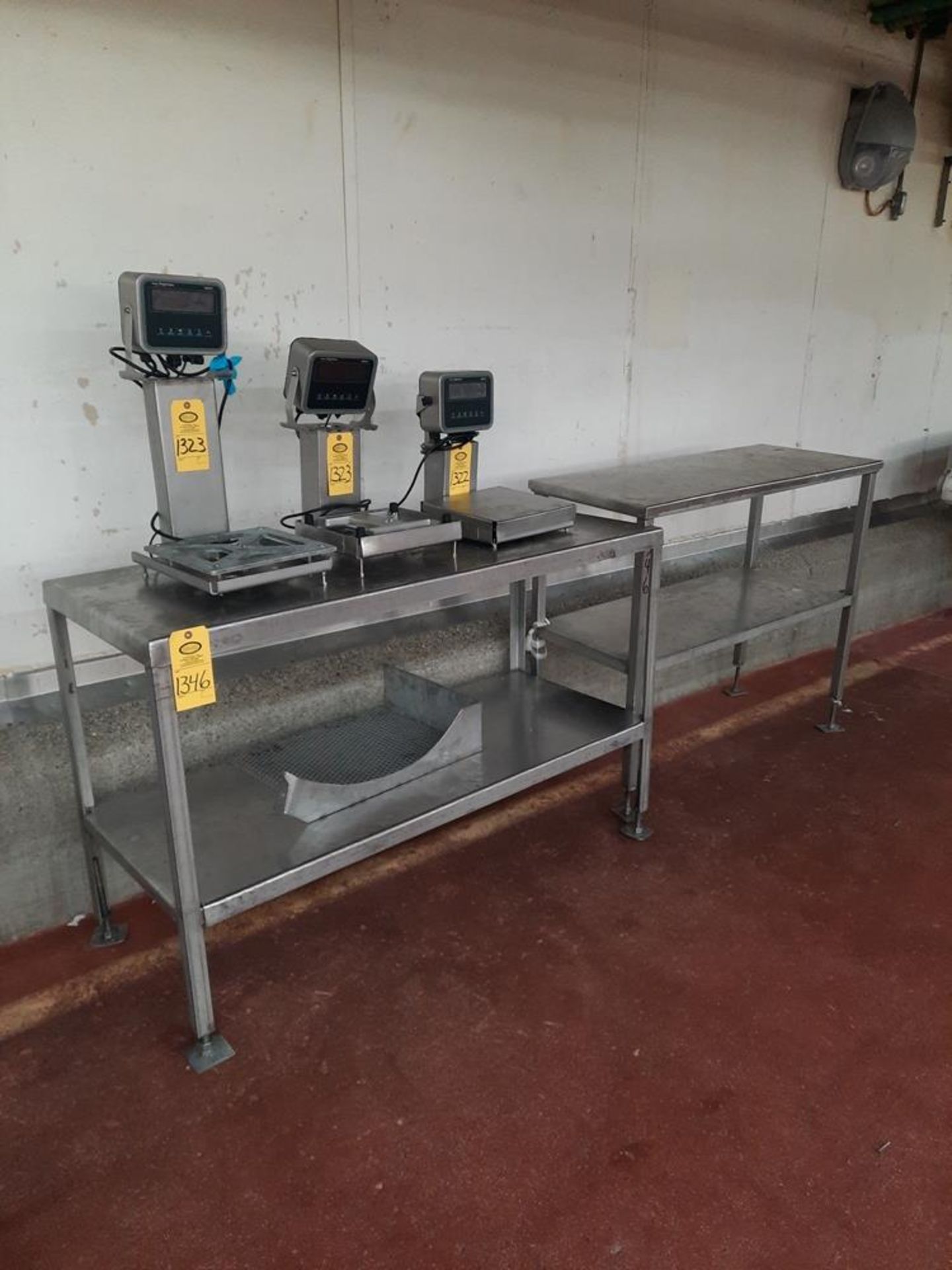 Lot Stainless Steel Tables, (2) 2' W X 5' L, (1) 21" W X 4' L: Required Loading Fee $75.00, Rigger-