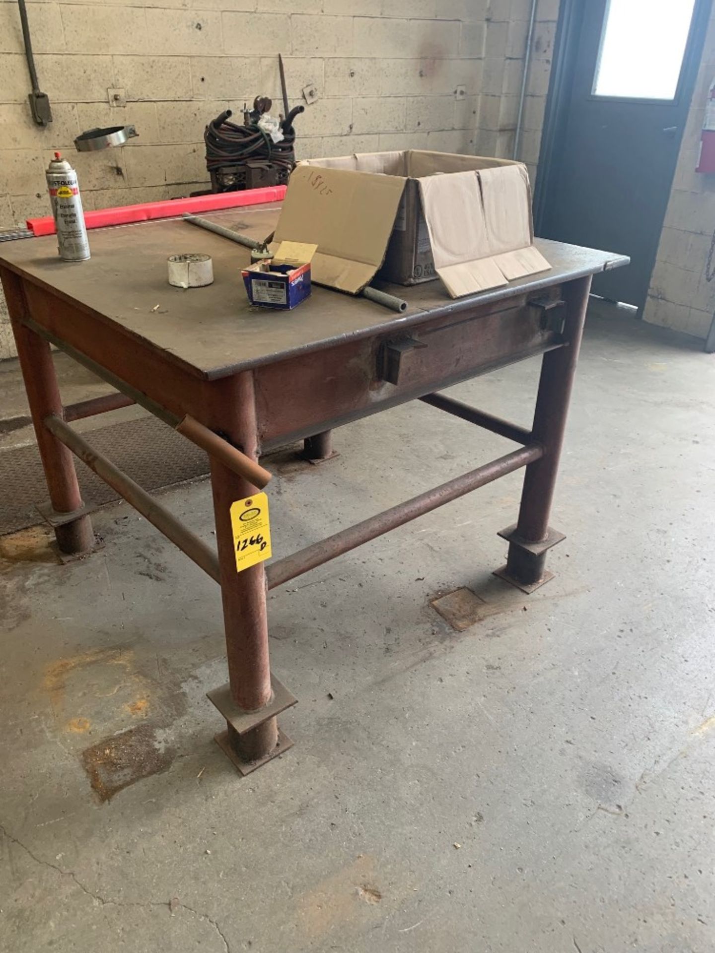 Welding Table, 3/4" steel top, 4' W X 8' L, portable on wheels: Required Loading Fee $150.00, - Image 2 of 3