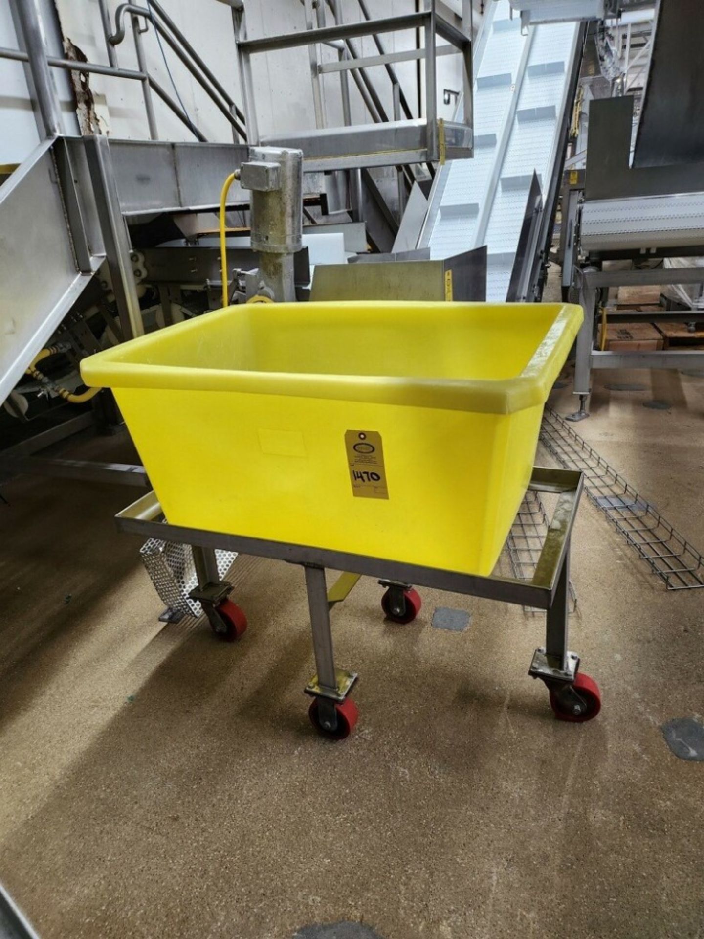 Poly Tubs on stainless steel cart portable 36”W x 25”L x 19”D: Required Loading Fee $300.00, - Image 2 of 2