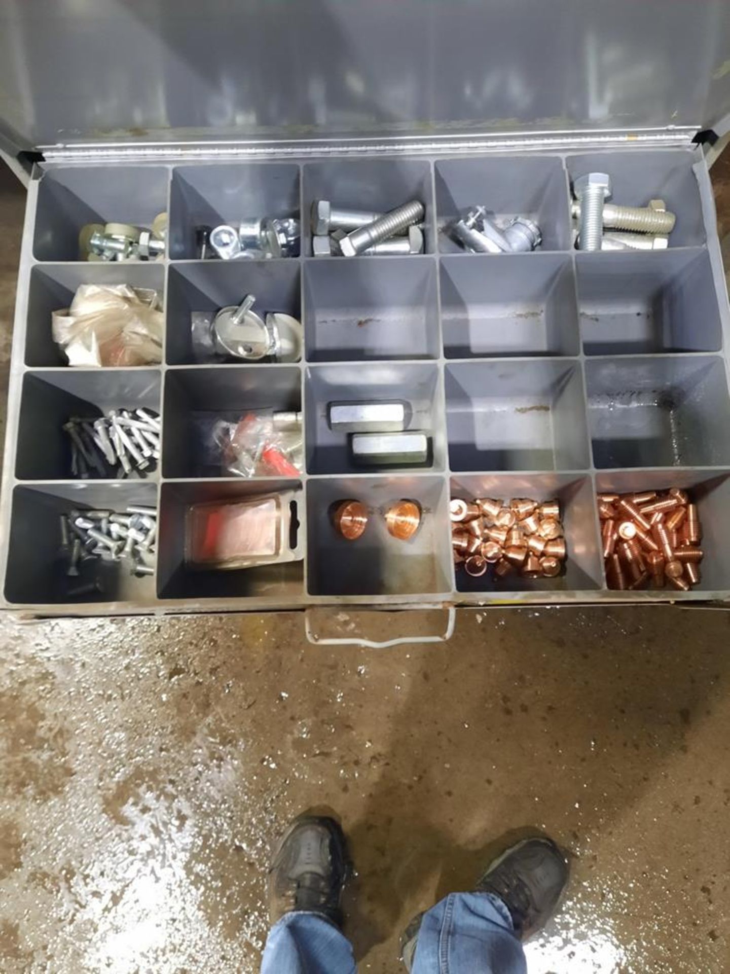 Lot Kimball Midwest (8) Parts Drawers with contents, nuts, bolts, fittings: Required Loading Fee $ - Image 2 of 10