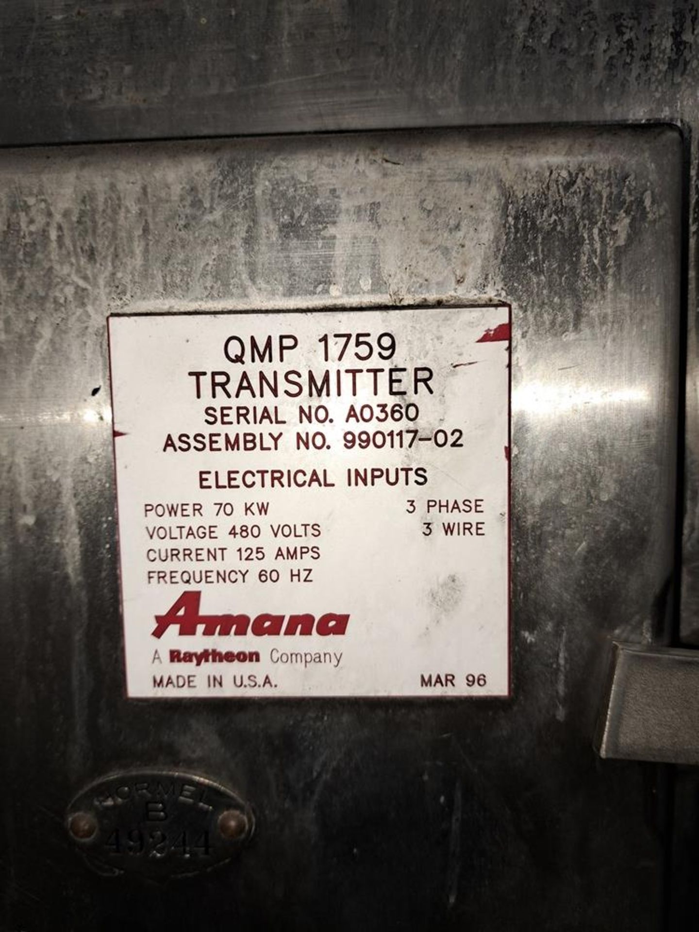 Line (3) Amana Microwave System, (4) Tunnel Sections, each section 41" W X 12' L, 60' long - Image 40 of 47