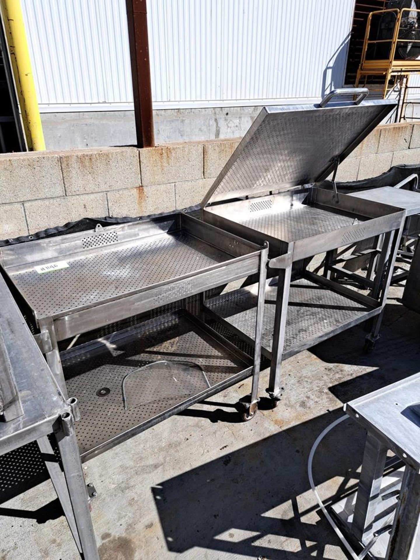 Stainless Steel Carts, Perforated, 26" W X 36" L X 4" D X 37" T: Required Loading Fee $75.00,