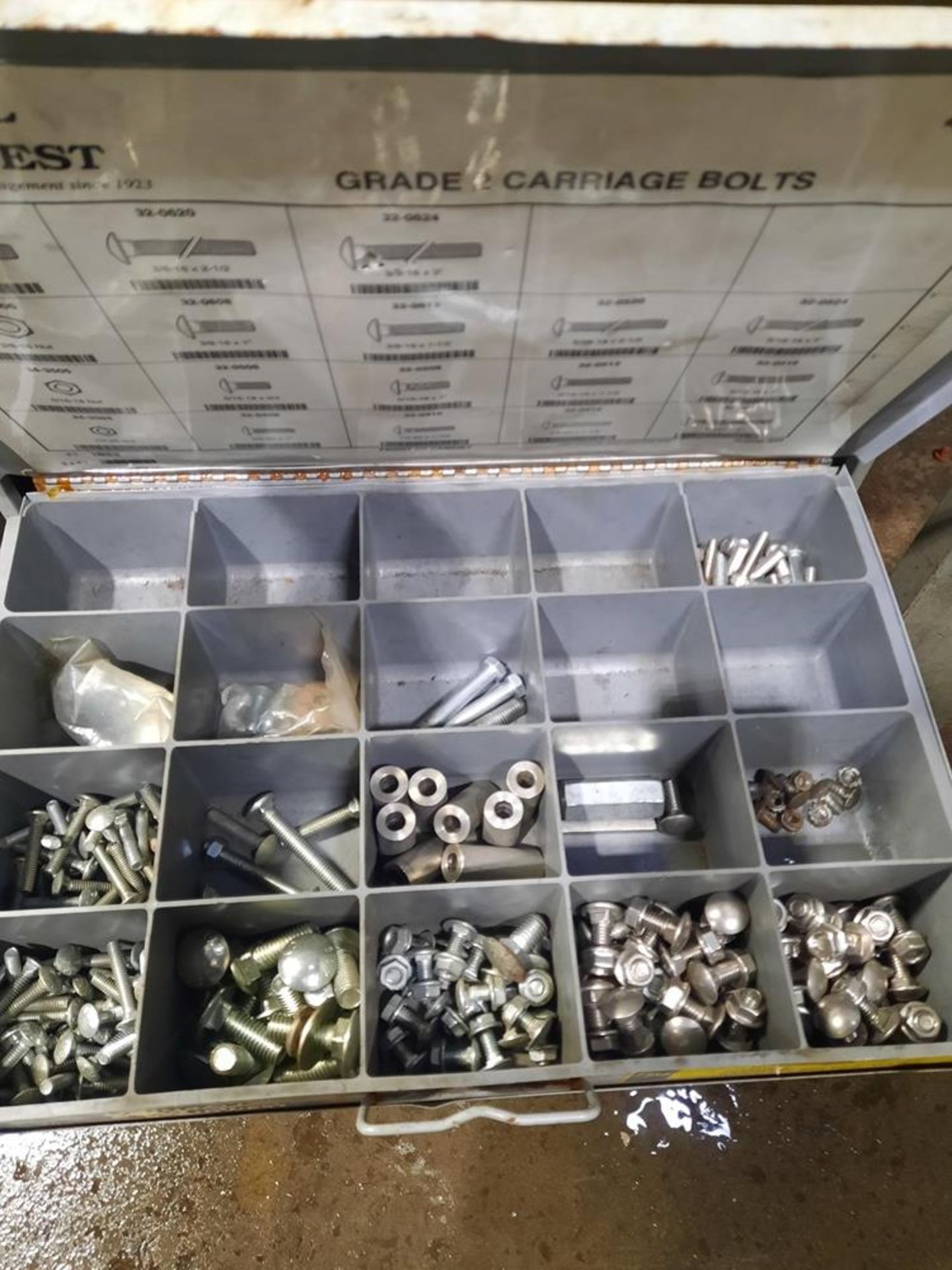Lot Kimball Midwest (8) Parts Drawers with contents, nuts, bolts, fittings: Required Loading Fee $ - Image 4 of 10