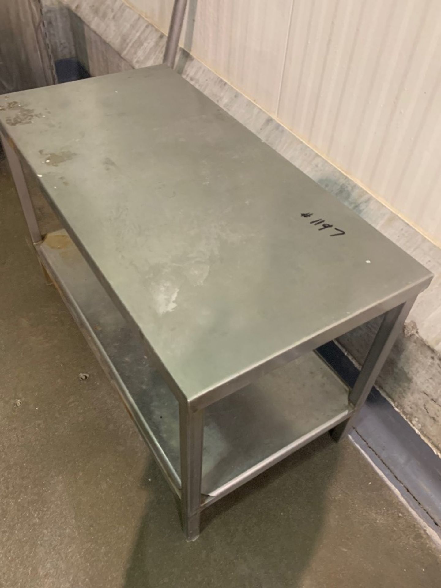 Lot Stainless Steel Parts Cart, (5) Stainless Steel Tables, Stainless Steel Cabinet, 6' Long - Image 6 of 9
