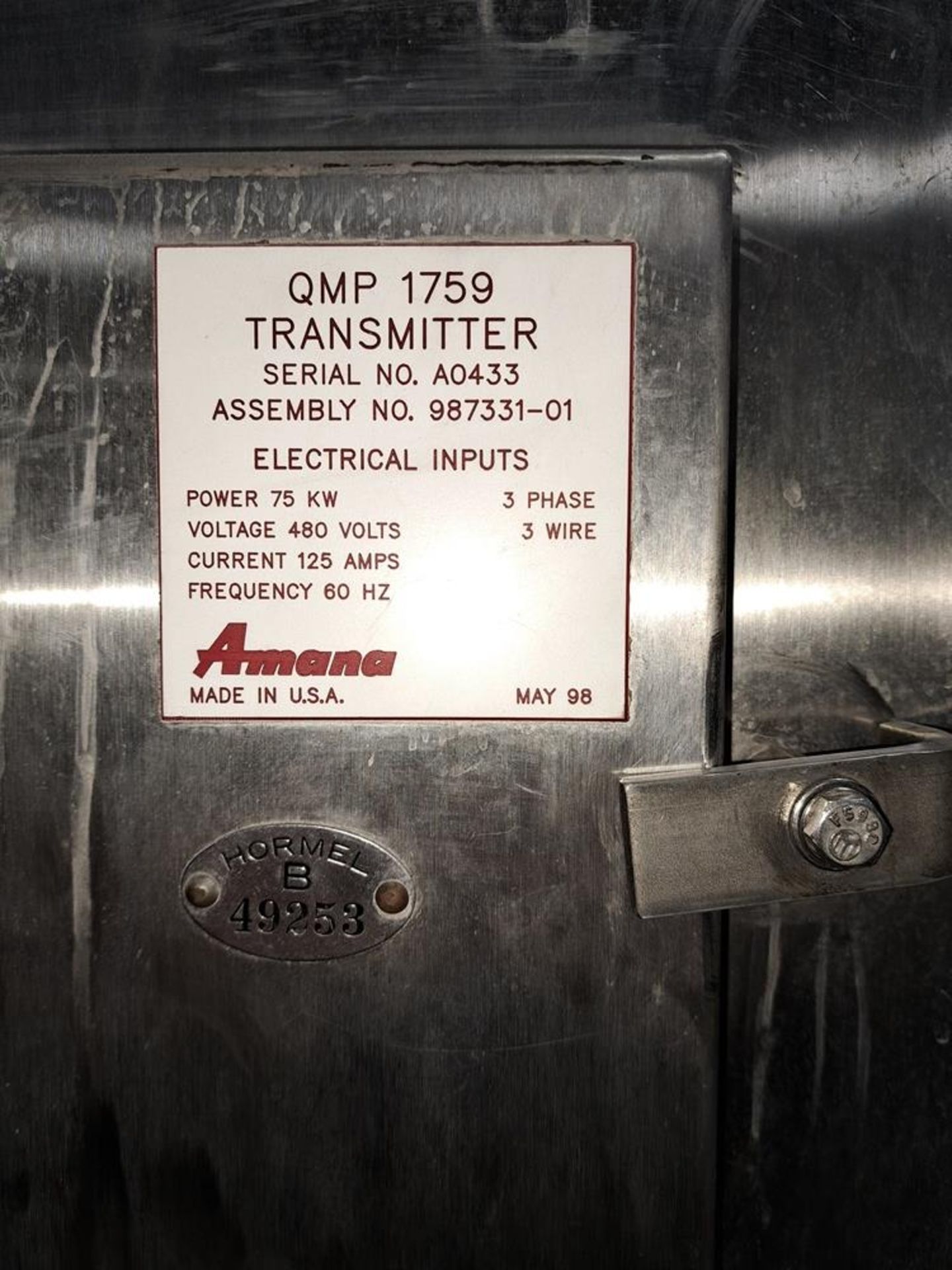 Line (2) Amana Microwave System, (4) Tunnel Sections, each section 41" W X 12' L, 60' long - Image 36 of 55