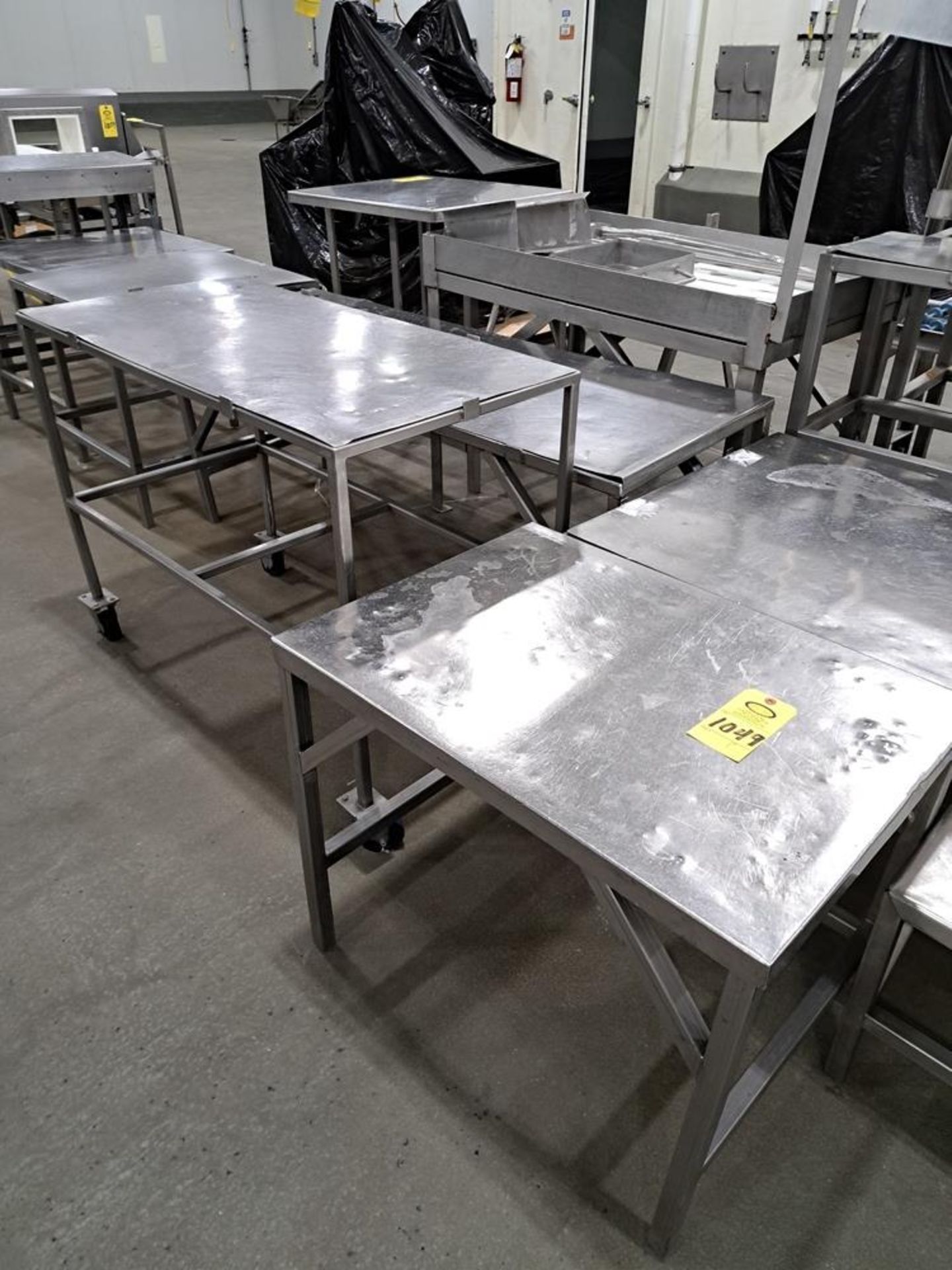 Lot (10) Stainless Steel Tables, Bag Holder, Stainless Steel Parts Cart: Required Loading Fee $250. - Image 4 of 5