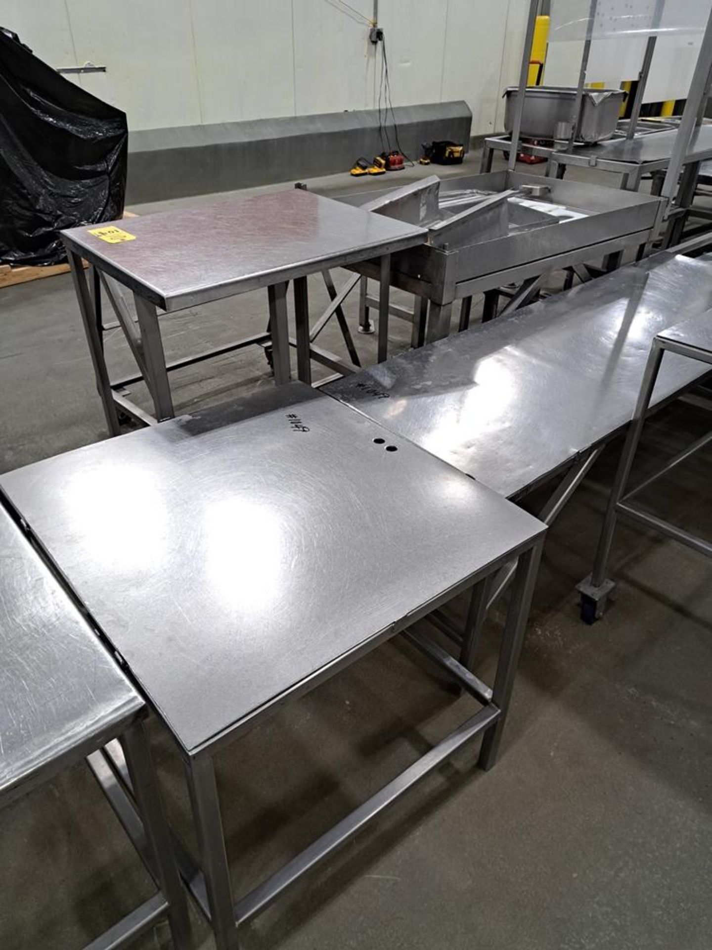 Lot (10) Stainless Steel Tables, Bag Holder, Stainless Steel Parts Cart: Required Loading Fee $250. - Image 3 of 5