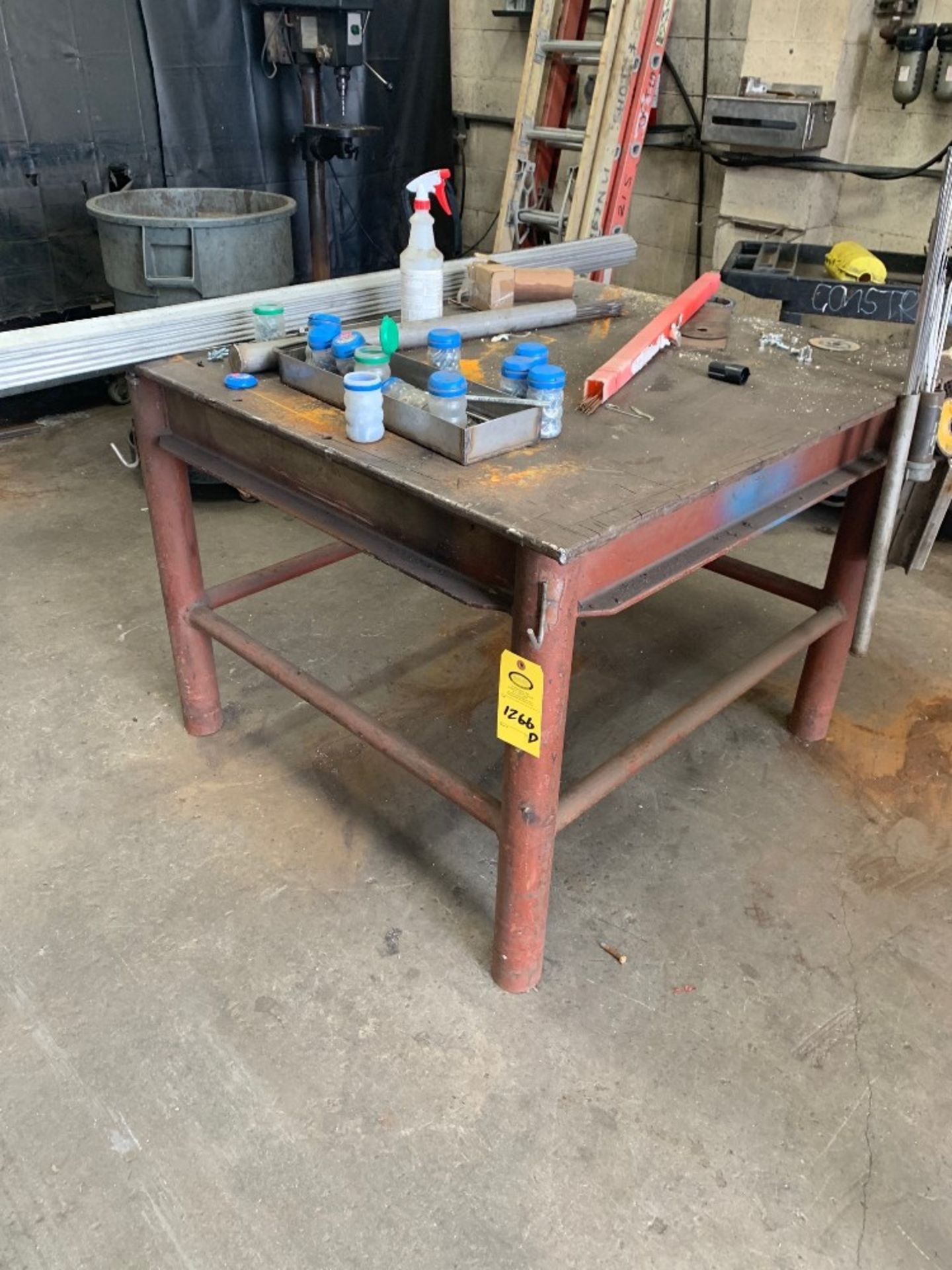 Welding Table, 3/4" steel top, 4' W X 8' L, portable on wheels: Required Loading Fee $150.00,