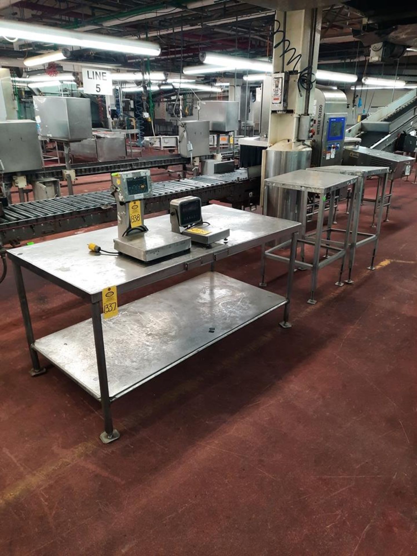 Lot Stainless Steel Tables, (1) 3' W X 6' L, (1) 2' W X 2' L: Required Loading Fee $75.00, Rigger-