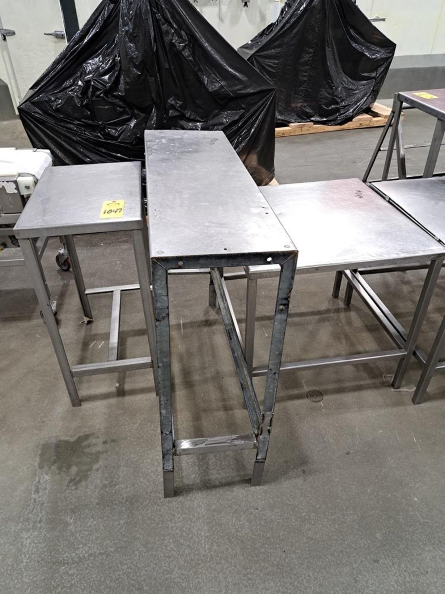 Lot (10) Stainless Steel Tables, Bag Holder, Stainless Steel Parts Cart: Required Loading Fee $250. - Image 2 of 5