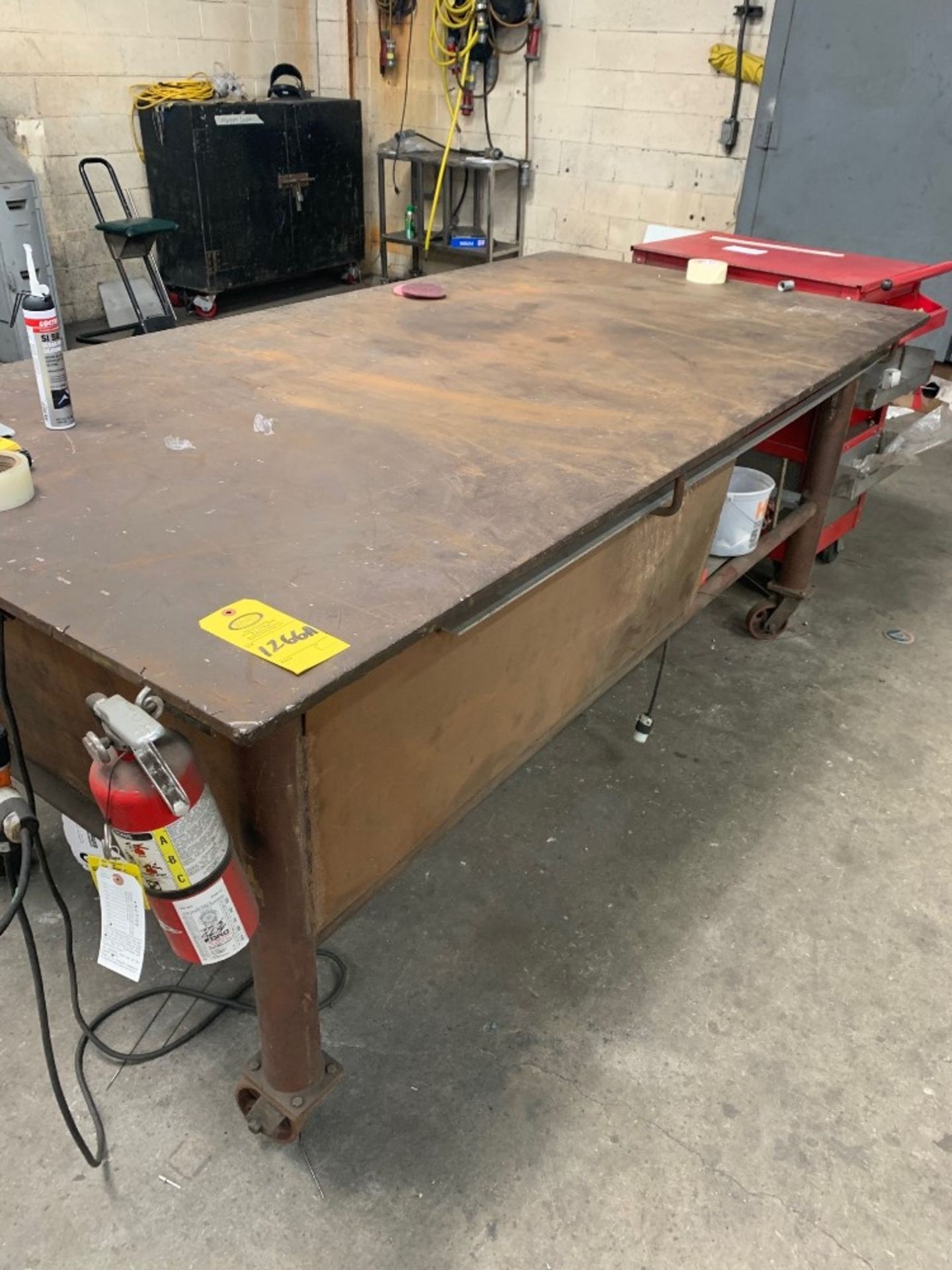 Welding Table, 3/4" steel top, 4' W X 8' L, portable on wheels: Required Loading Fee $150.00, - Image 3 of 3