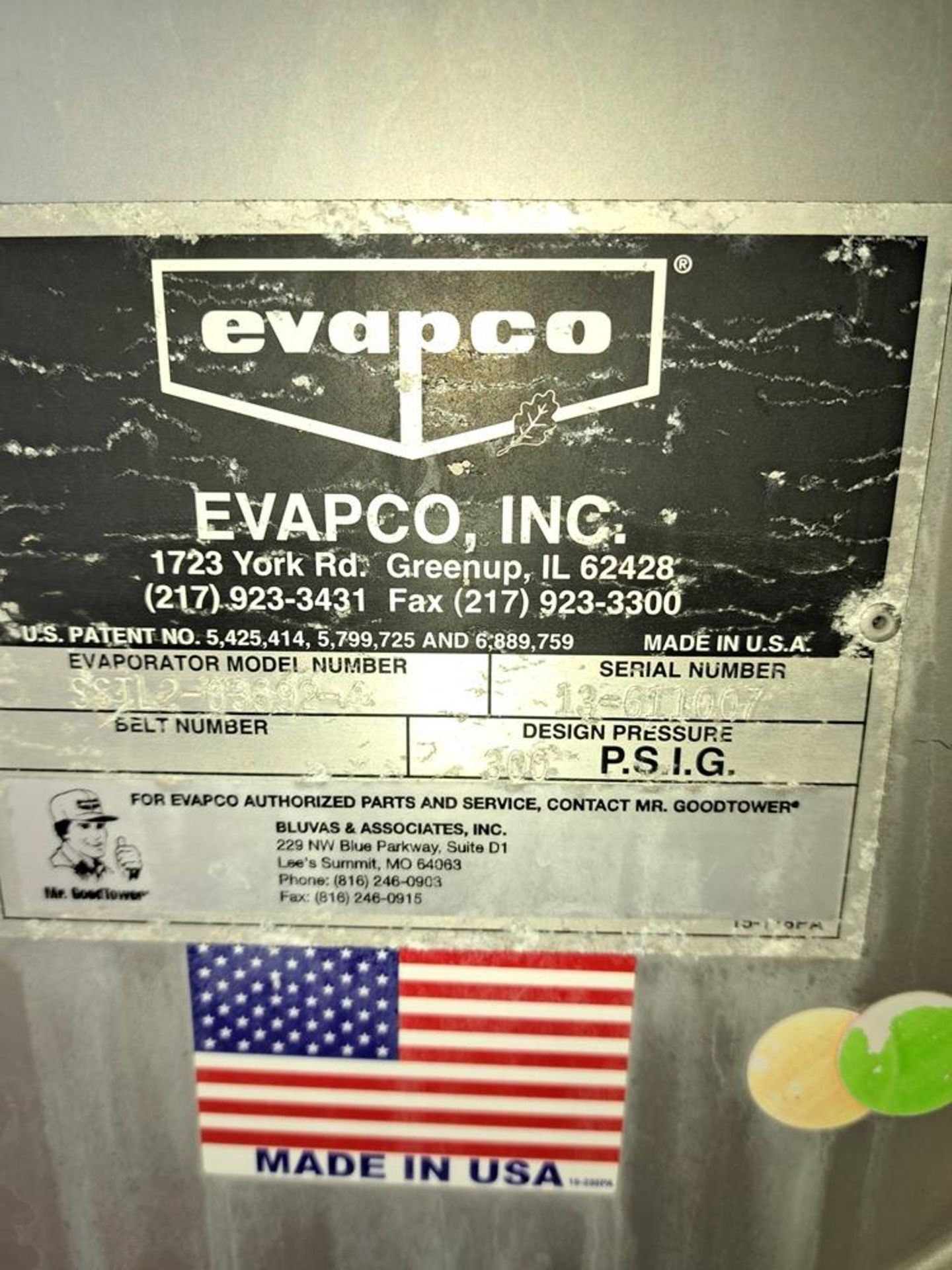 Evapco Model SSTL2-036924 Ammonia Evaporative Blower, Stainless Steel Coil, S/N 13-611007L: Required - Image 3 of 3
