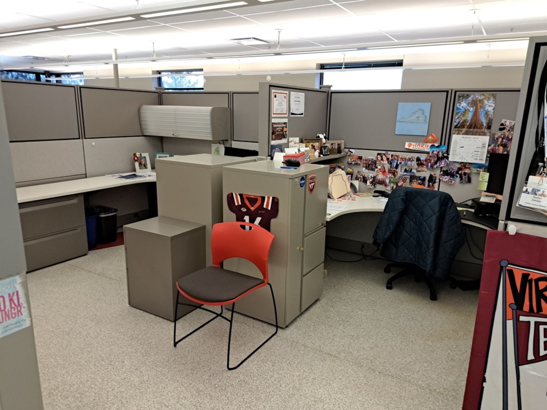 Lot Herman Miller Cubicle Work Stations, 17" W X 57' L, (12) Work Stations, Desks, Chairs, File - Image 7 of 32