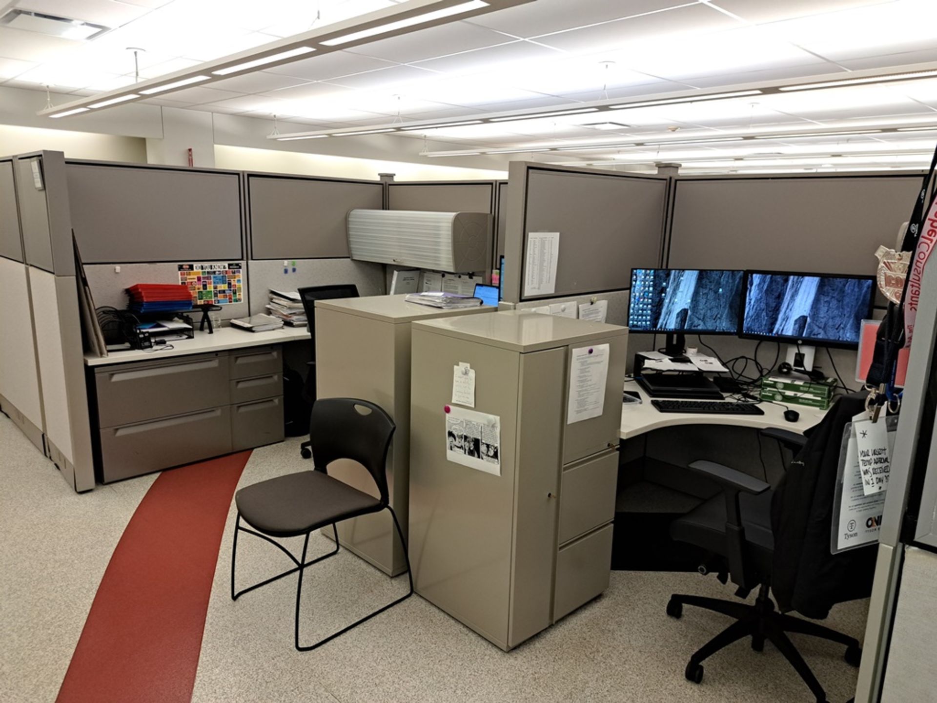 Lot Herman Miller Cubicle Work Stations, 17" W X 50' L, (14) Work Stations, Desks,, File - Image 25 of 29