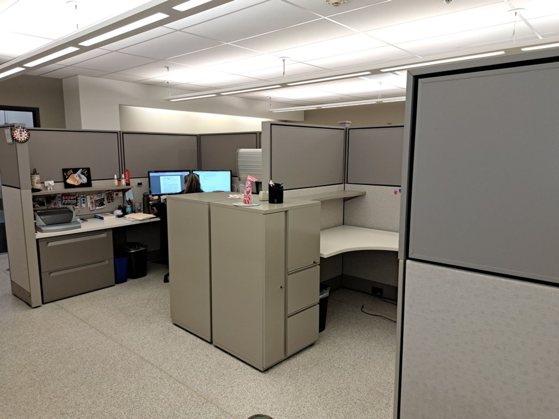 Lot Herman Miller Cubicle Work Stations, 17" W X 57' L, (12) Work Stations, Desks, File - Image 25 of 29