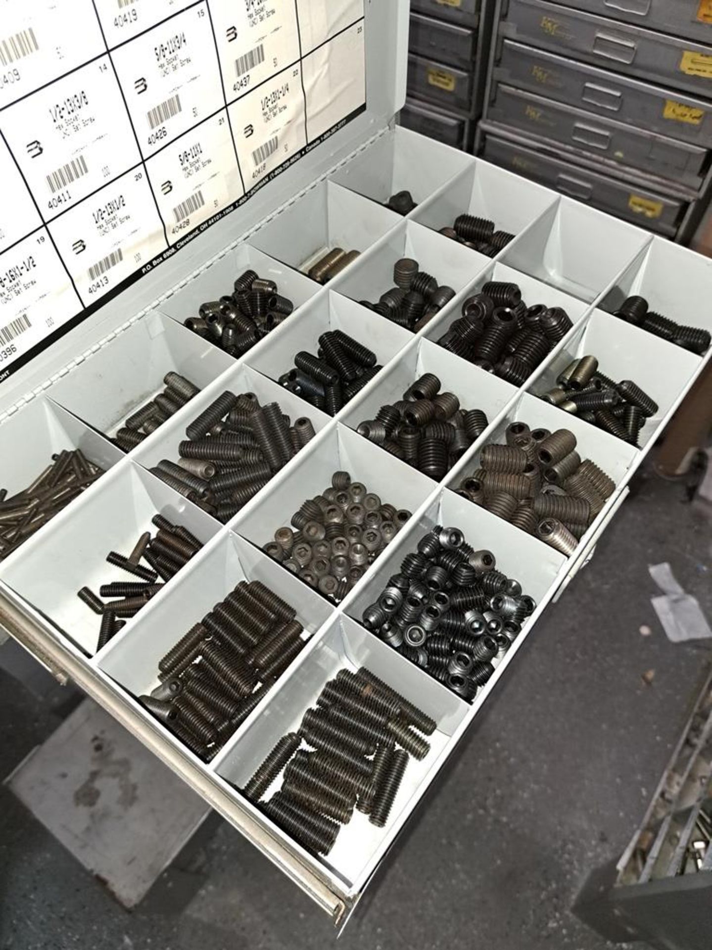 Lot (4) Sets Kimball Midwest Parts Drawers: Screws, Bolts, O-Rings, etc.-Removal Is By Appointment - Image 2 of 4