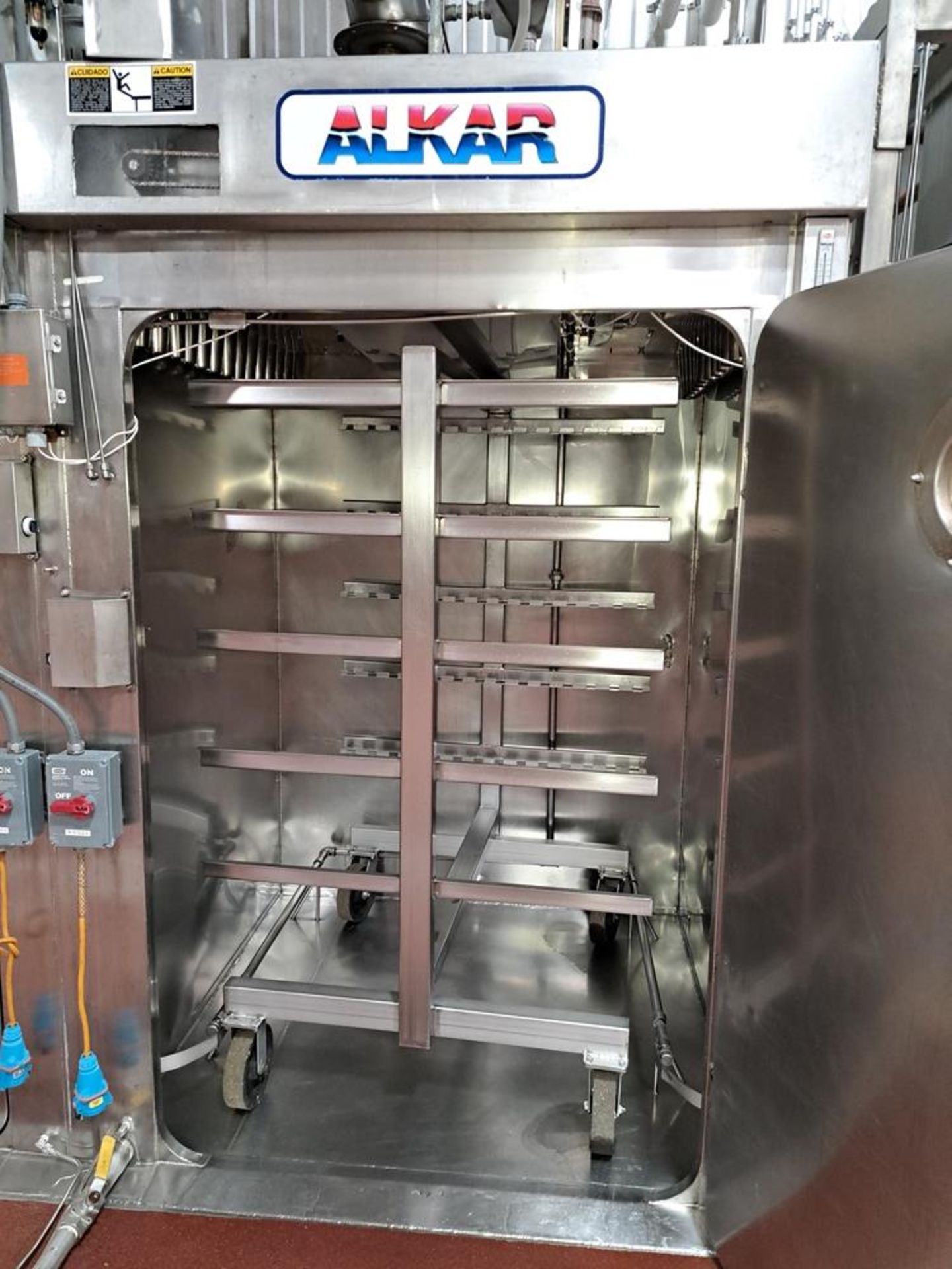 Alkar Mdl. 1000 Stainless Steel Single Cart Electric Smokehouse, Ser. #867708991E2-E075, 460 - Image 2 of 9