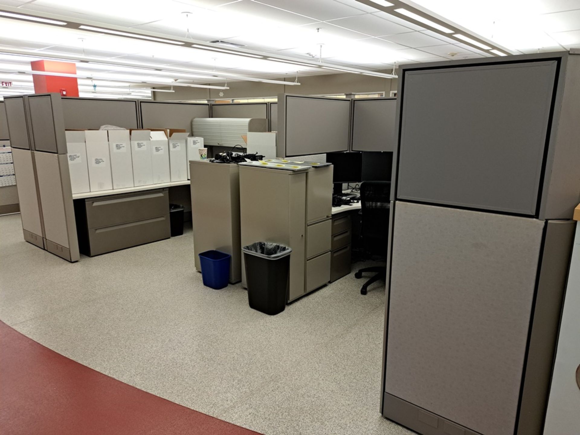 Lot Herman Miller Cubicle Work Stations, 17" W X 50' L, (10) Work Stations, Desks, File - Image 9 of 14