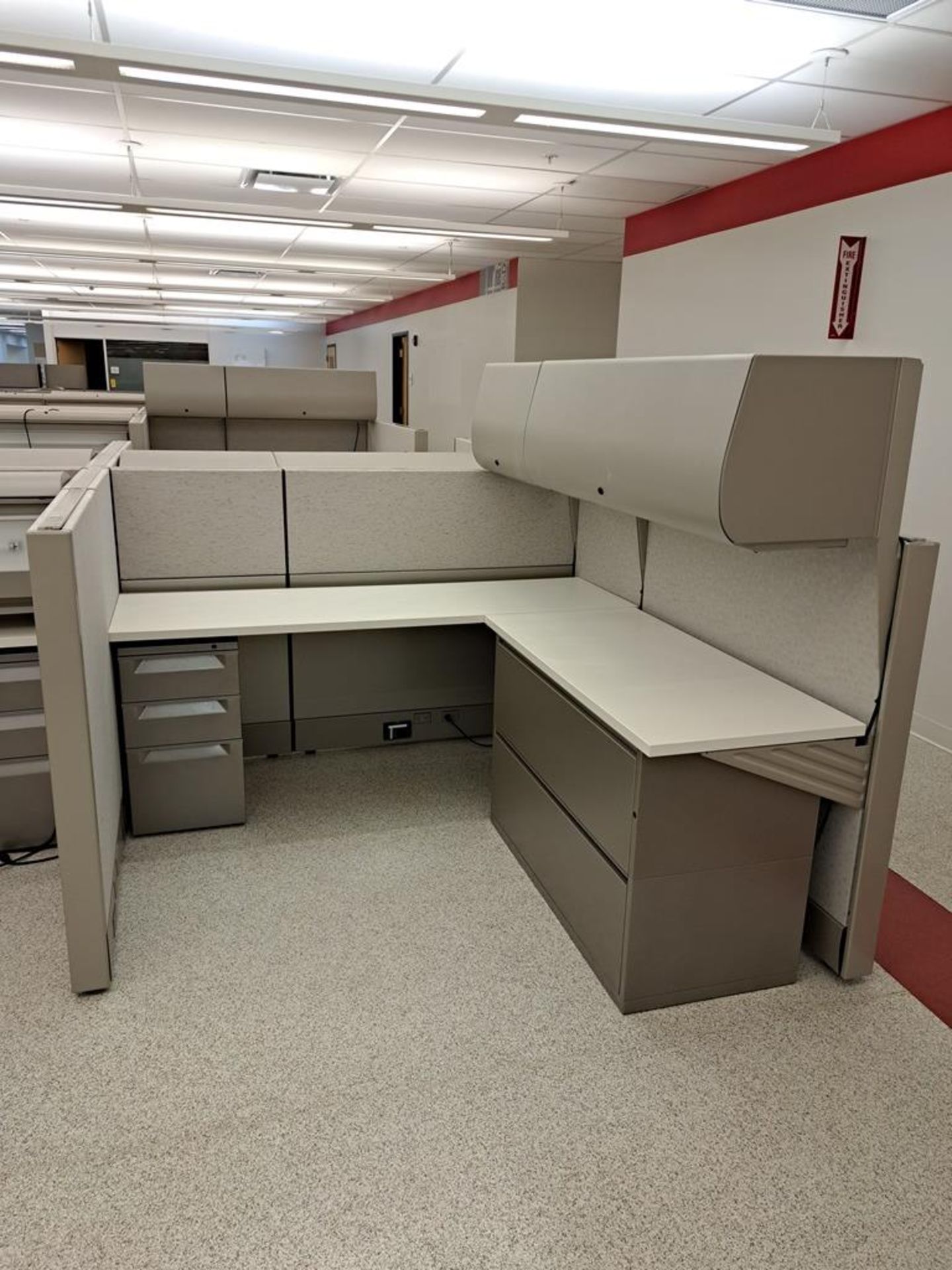 (6) Herman Miller Work Station Cubicles, 20' L X 150" W X 63" T, each cubie has desk, file cabinets, - Image 5 of 7