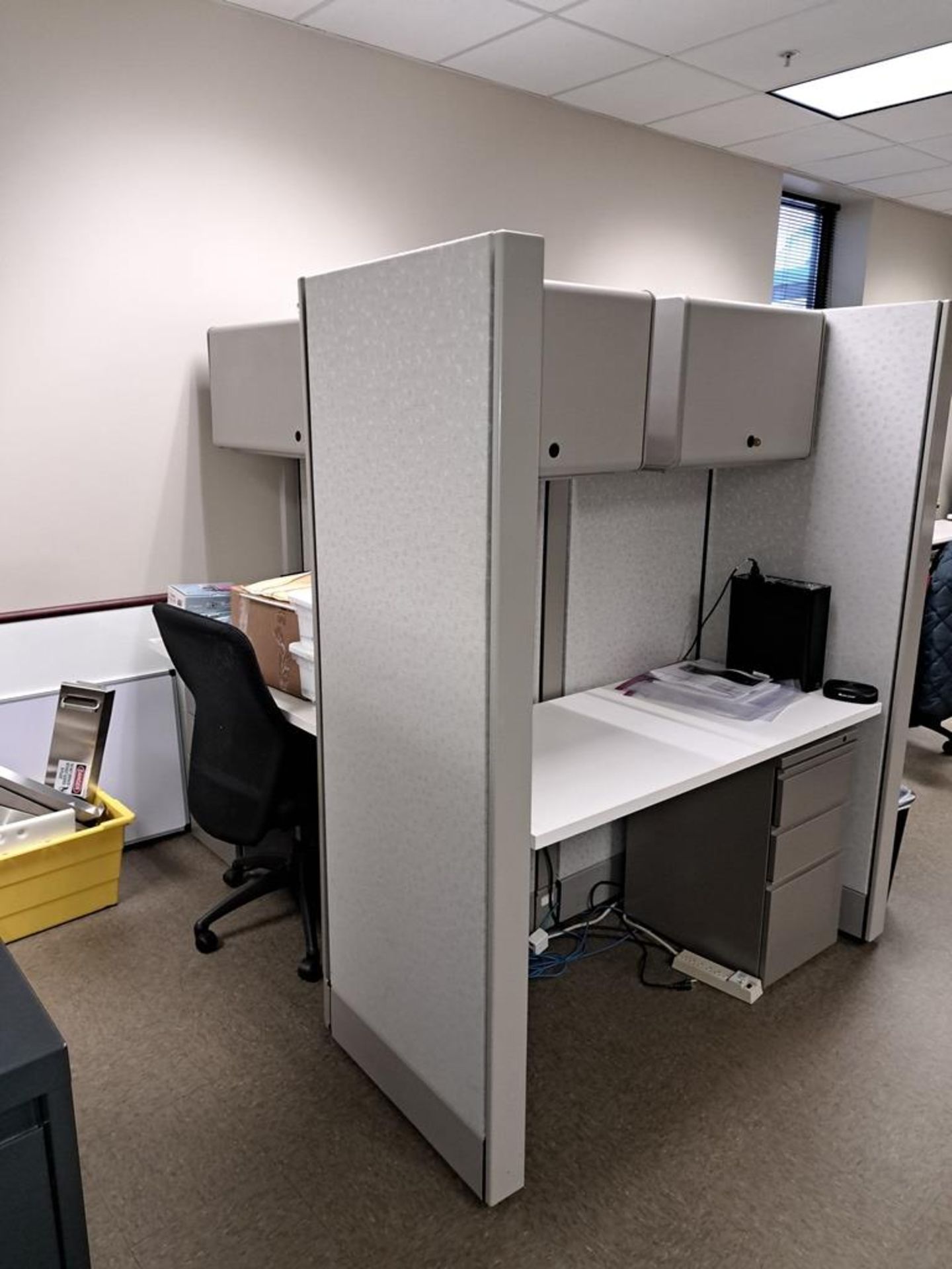 Lot Production Office, Herman Miller (4) Cubicled Work Stations, Desks, Chairs, File Cabinets, - Image 11 of 13