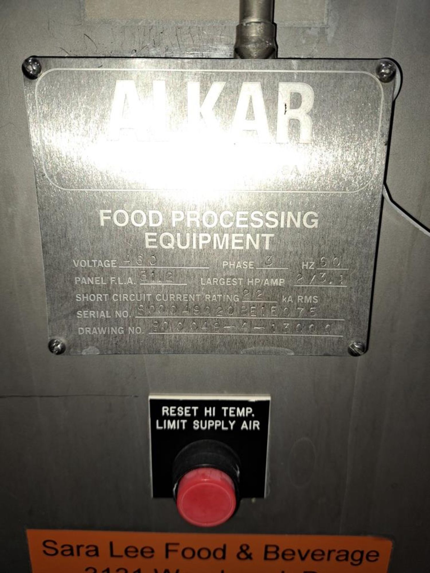 Alkar Mdl. 1000 Stainless Steel Single Cart Electric Smokehouse, Ser. #8000490208E1E075, 460 - Image 6 of 12