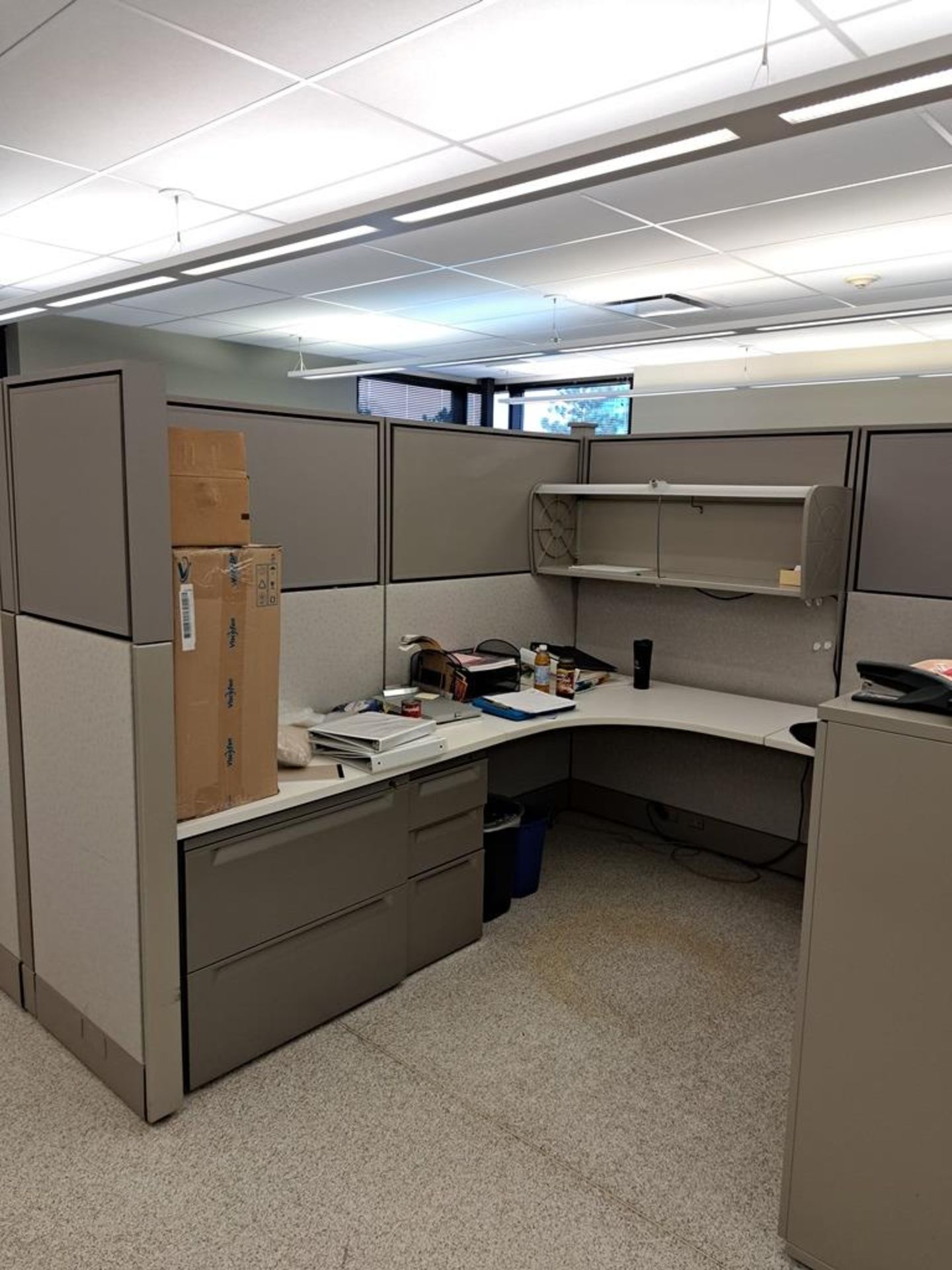 Lot Herman Miller Cubicle Work Stations, 17" W X 57' L, (12) Work Stations, Desks, Chairs, File - Image 15 of 32