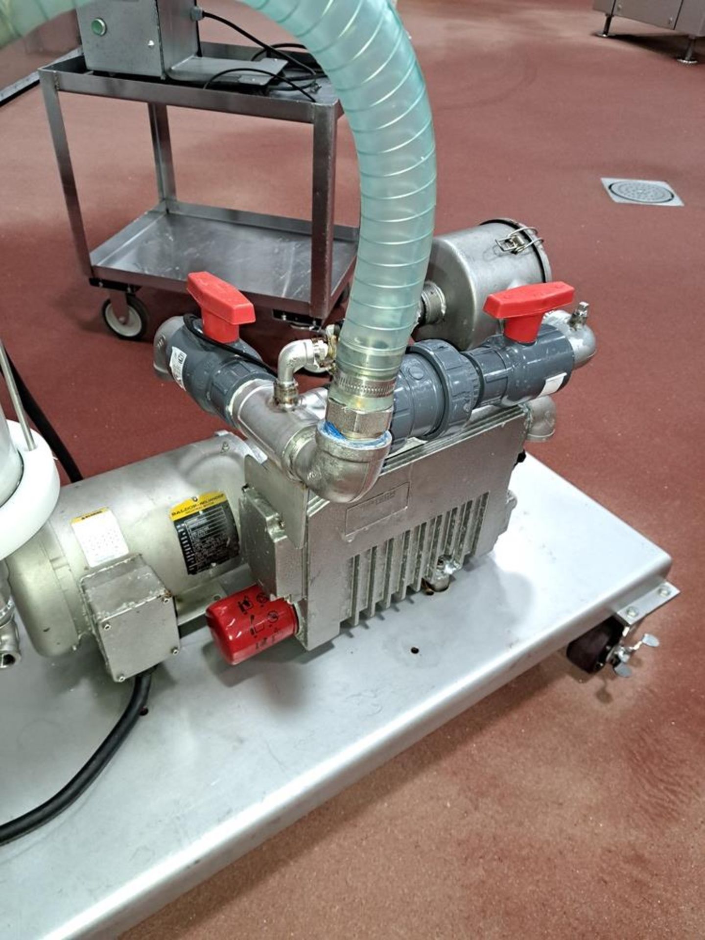 Airtech Vacuum Pump, 2 h.p., 230/460 volt motor, on stainless steel cart-Removal Is By Appointment - Image 3 of 3