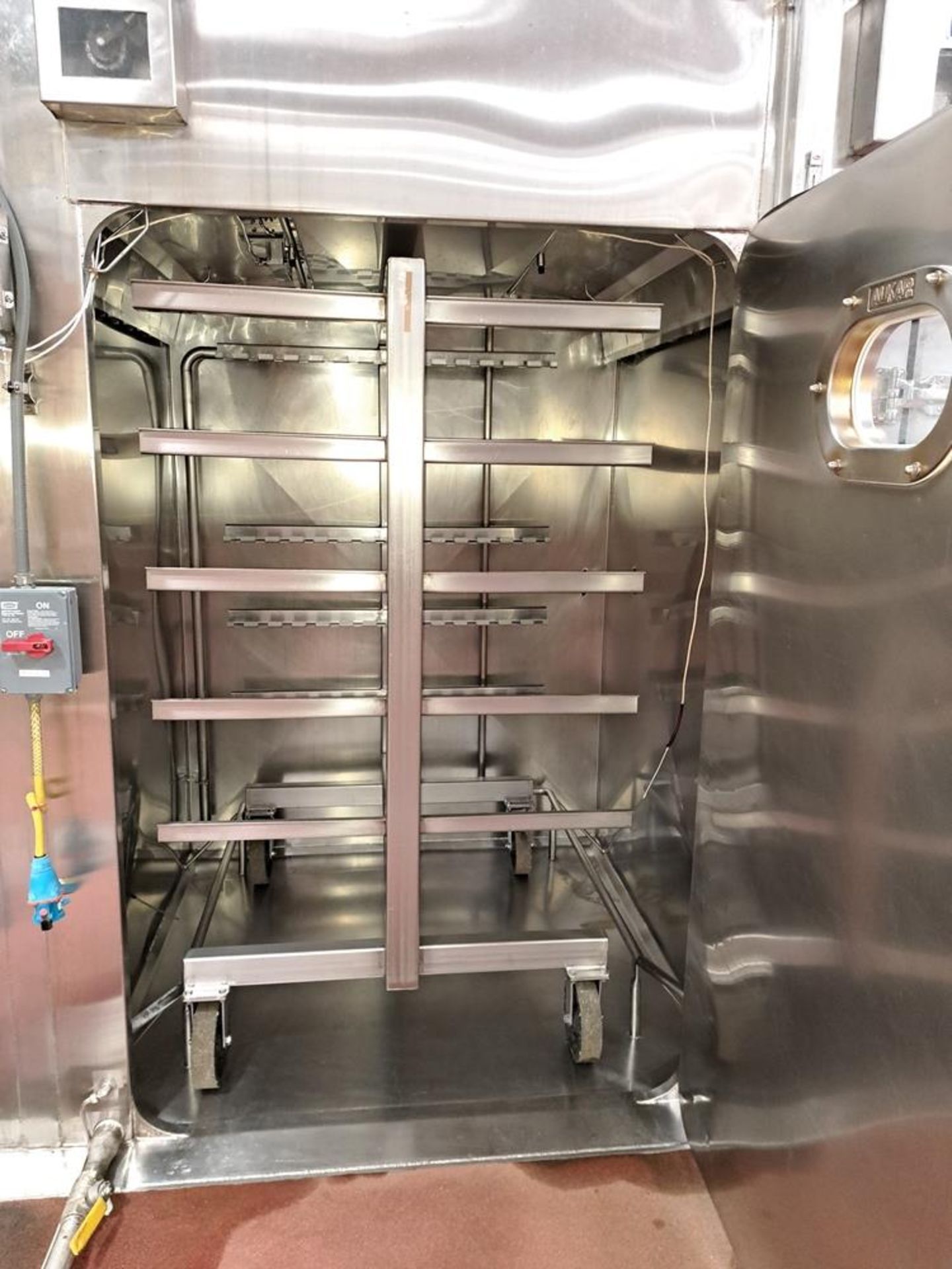 Alkar Mdl. 1000 Stainless Steel Single Cart Electric Smokehouse, Ser. #8000490208E1E075, 460 - Image 11 of 12