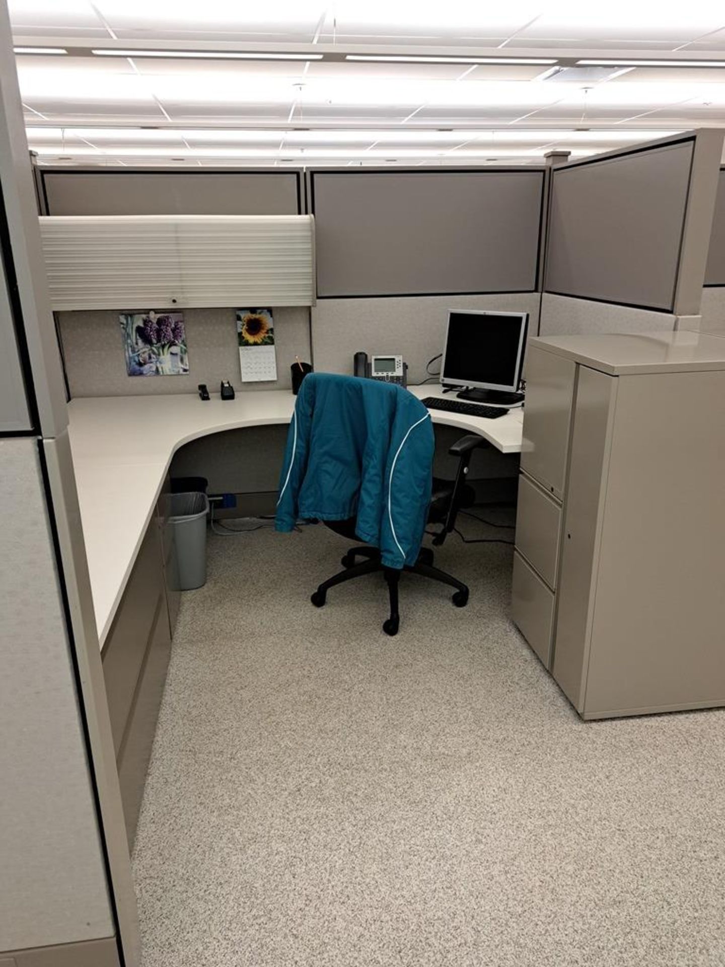 Lot Herman Miller Cubicle Work Stations, 17" W X 50' L, (2) Work Stations per section, (6) Sections, - Image 5 of 27