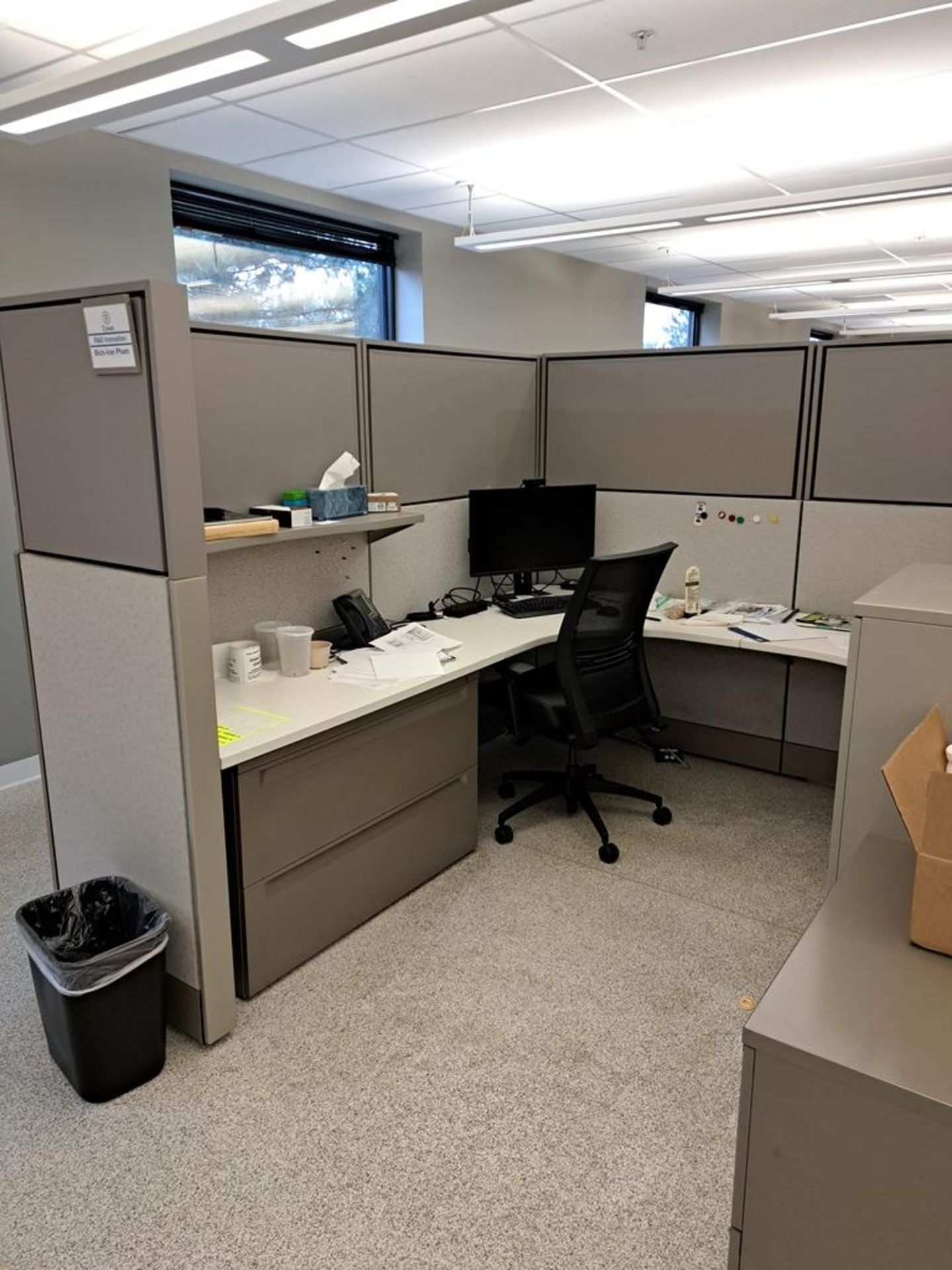 Lot Herman Miller Cubicle Work Stations, 17" W X 50' L, (2) Work Stations per section, (6) Sections, - Image 14 of 27