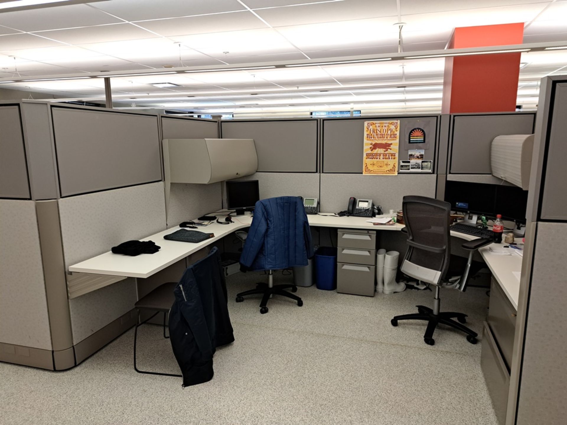 Lot Herman Miller Cubicle Work Stations, 17" W X 57' L, (12) Work Stations, Desks, File - Image 9 of 29