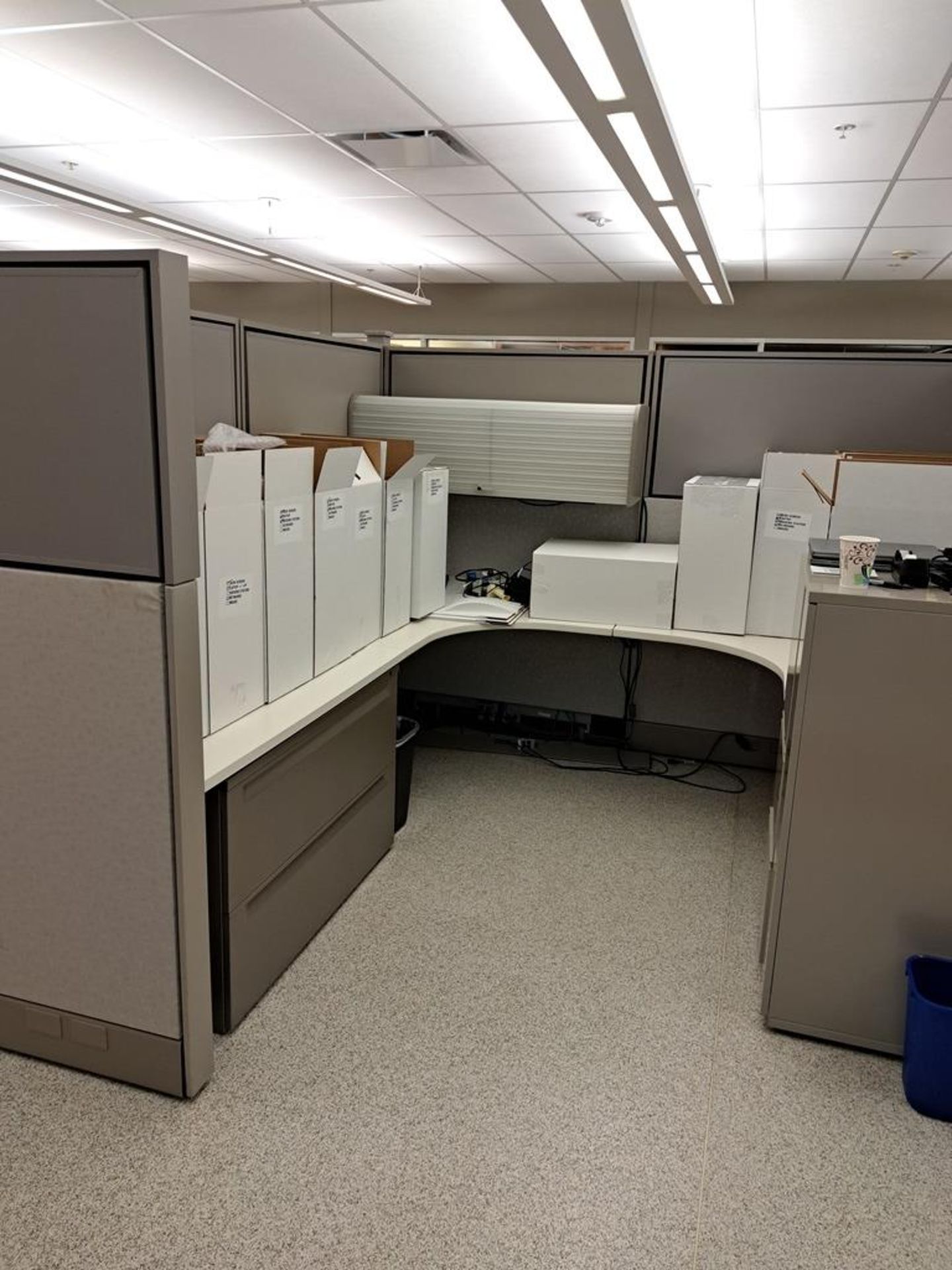 Lot Herman Miller Cubicle Work Stations, 17" W X 50' L, (10) Work Stations, Desks, File - Image 12 of 14