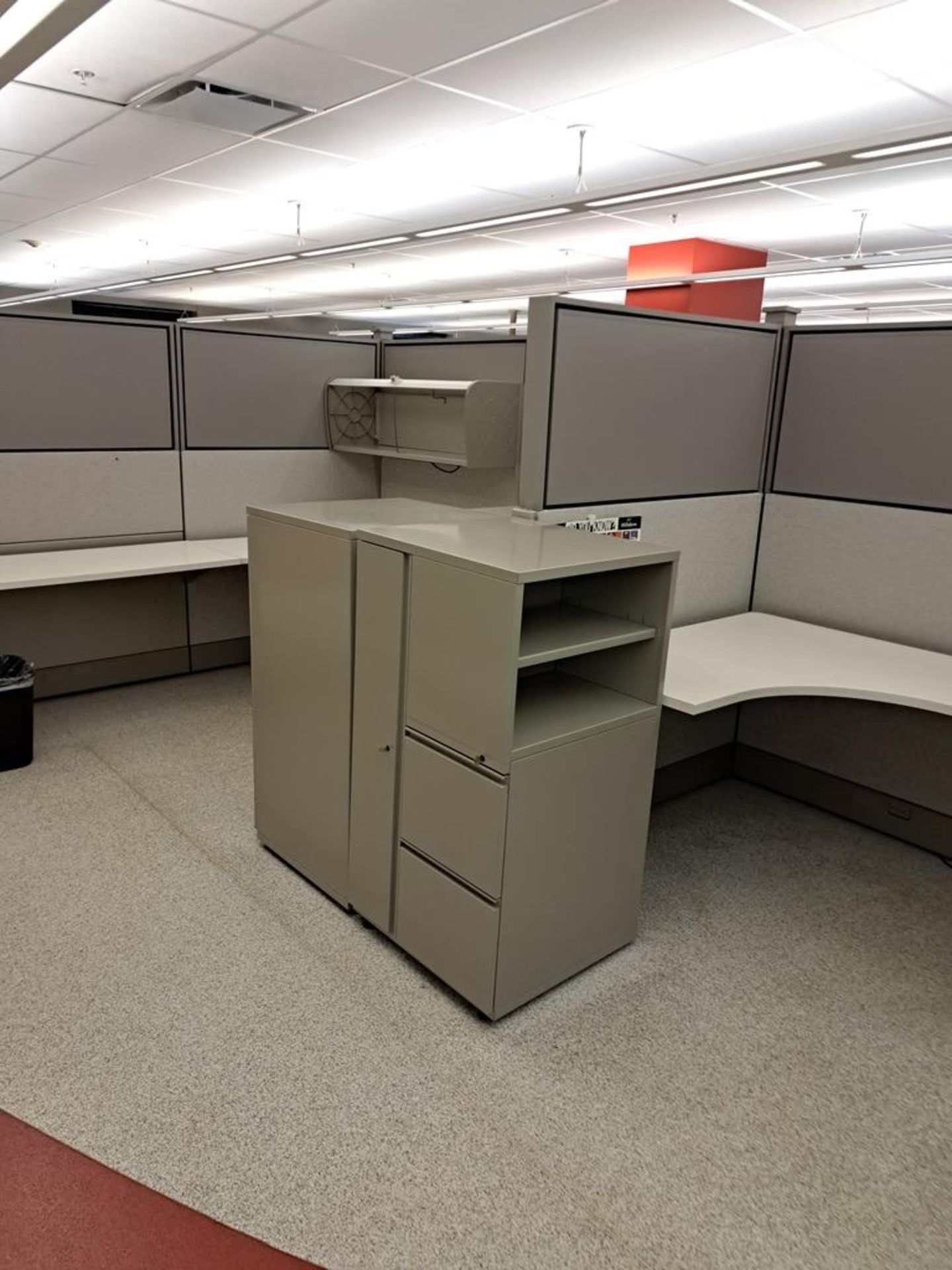 Herman Miller Cubicle Work Stations, 17' W X 50' L, (2) Work Stations per section, (12) Sections, - Image 8 of 25
