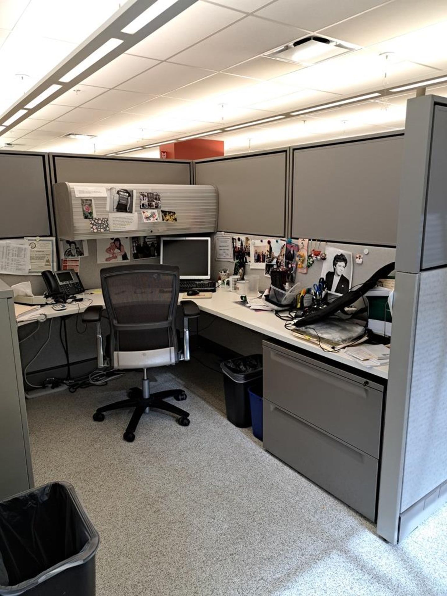 Lot Herman Miller Cubicle Work Stations, 17" W X 57' L, (12) Work Stations, Desks, Chairs, File - Image 18 of 32