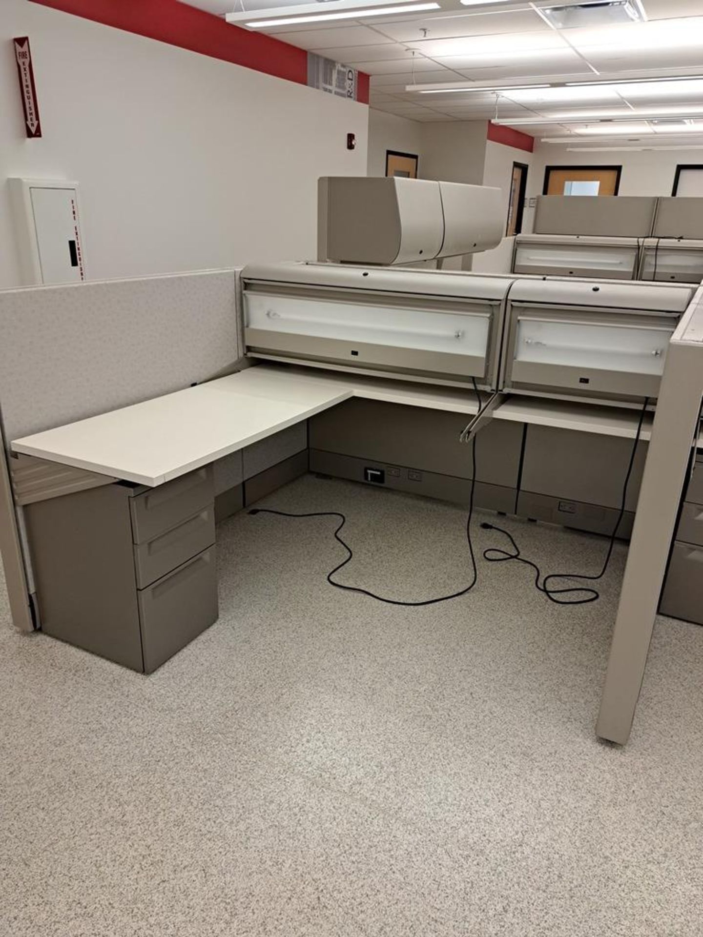 (6) Herman Miller Work Station Cubicles, 20' L X 150" W X 63" T, each cubie has desk, file cabinets, - Image 4 of 7