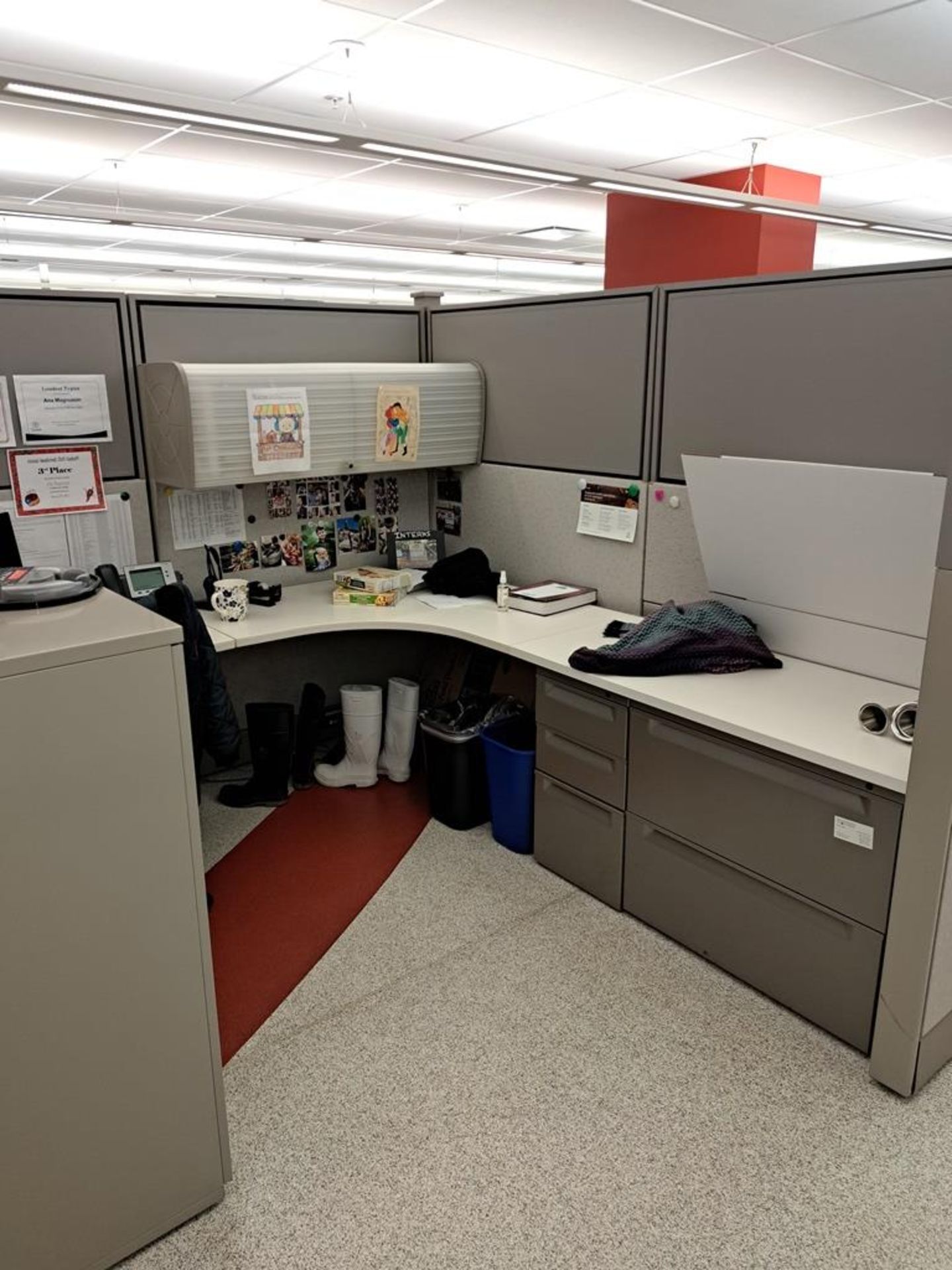 Lot Herman Miller Cubicle Work Stations, 17" W X 57' L, (12) Work Stations, Desks, File - Image 11 of 29