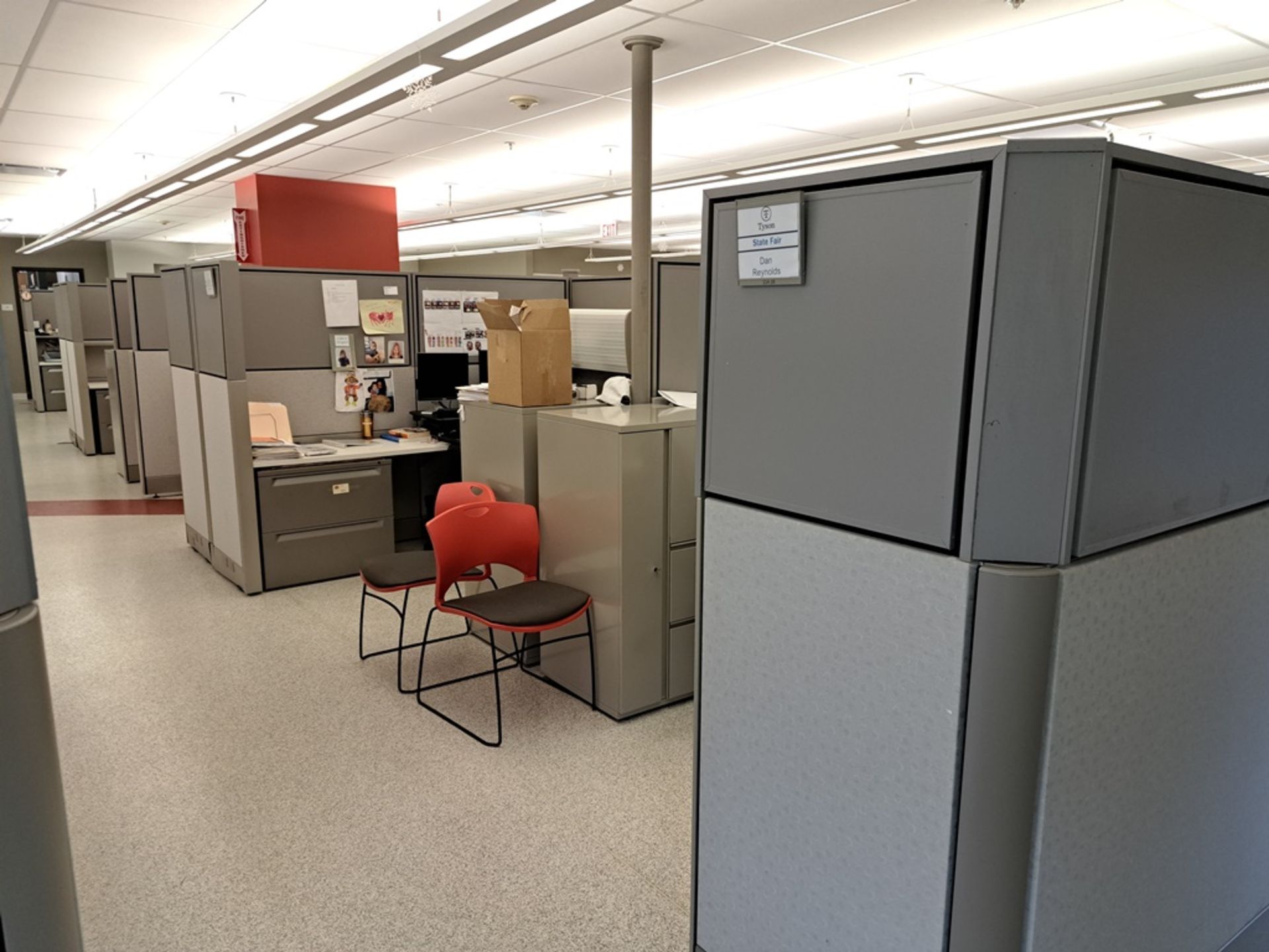 Lot Herman Miller Cubicle Work Stations, 17" W X 57' L, (12) Work Stations, Desks, File - Image 15 of 29