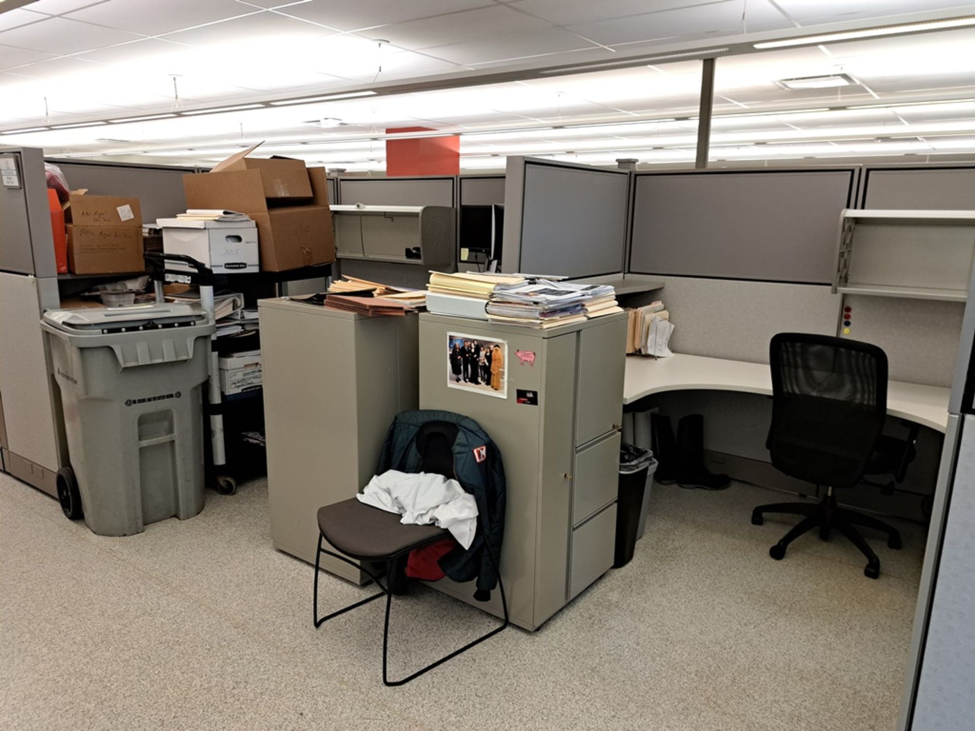 Lot Herman Miller Cubicle Work Stations, 17" W X 50' L, (2) Work Stations per section, (6) Sections, - Image 16 of 27