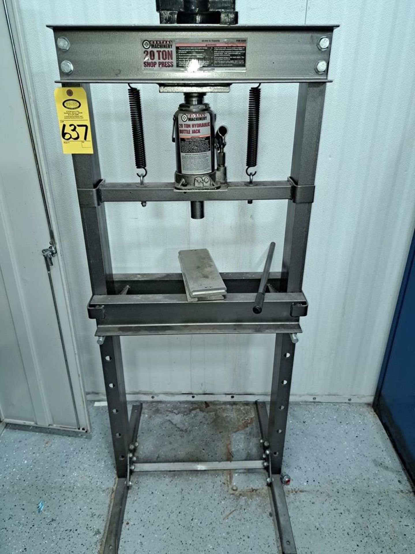 Central Machinery 20 Ton Hydraulic Press-Removal Is By Appointment Only-All Small Hand Carry Items-