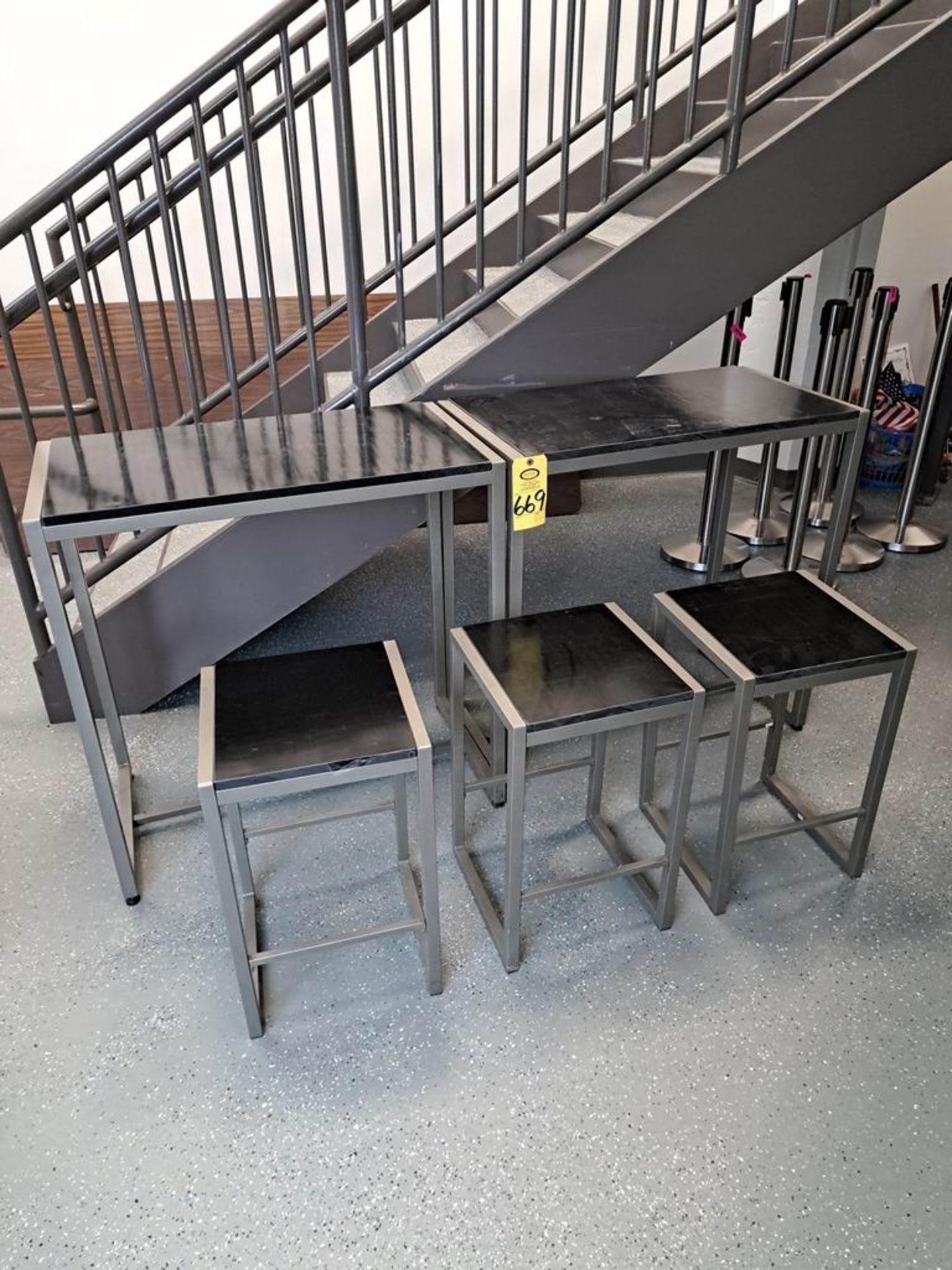 Lot Table, (2) 20" W X 36" L X 36" T (3) 15" W X 15" L X 24" T-Removal Is By Appointment Only-All