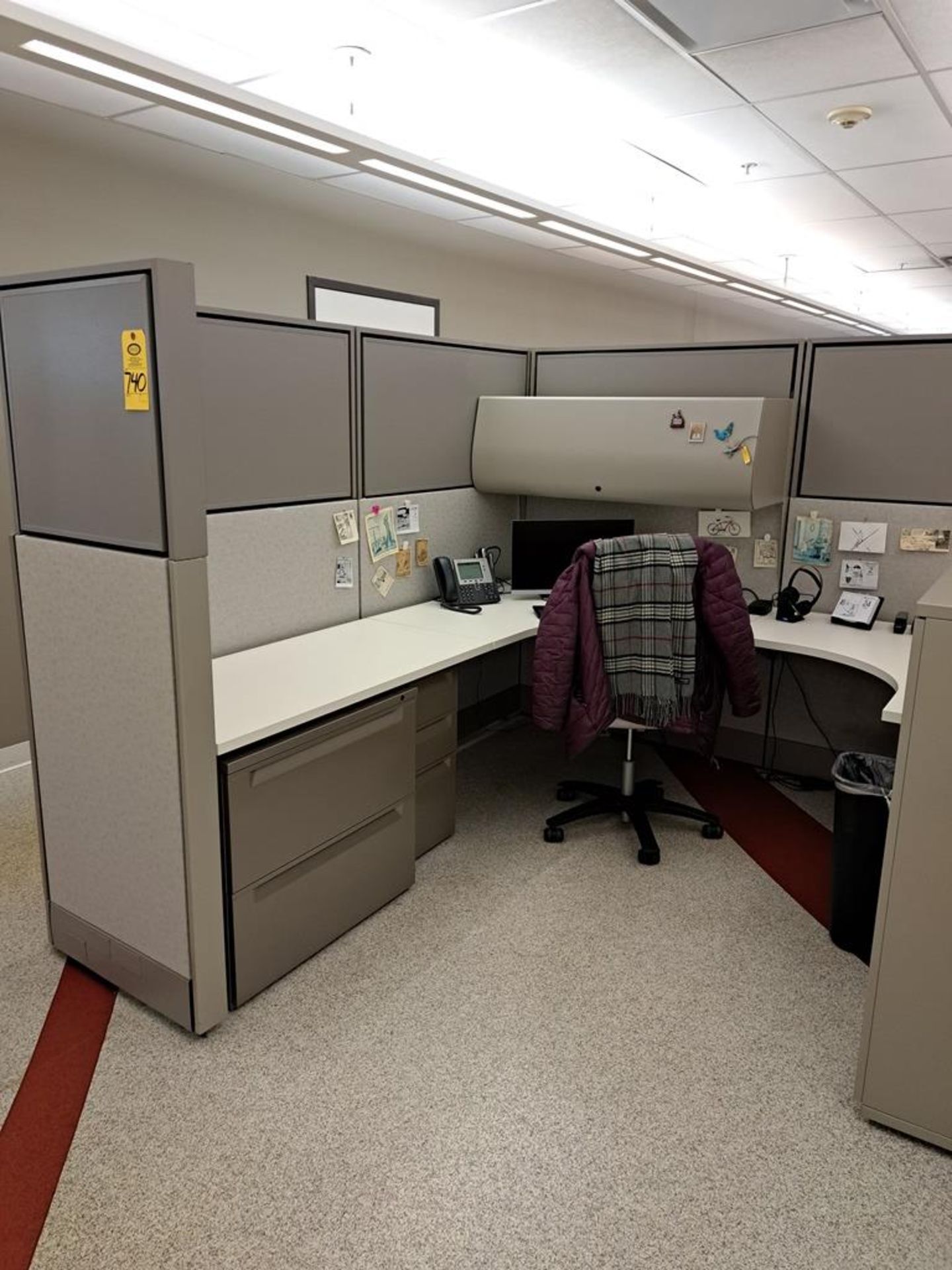 Herman Miller Cubicle Work Stations, 17' W X 50' L, (2) Work Stations per section, (12) Sections, - Image 5 of 25