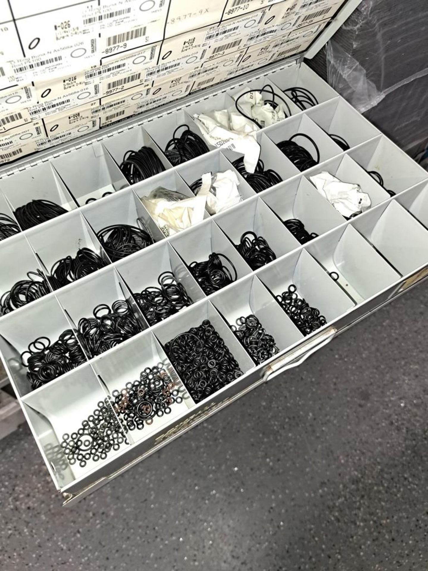 Lot (5) Sets Kimball Midwest Parts Drawers: O-Rings, Screws, Bolts, Set Screws, Fittings, etc.- - Image 4 of 10